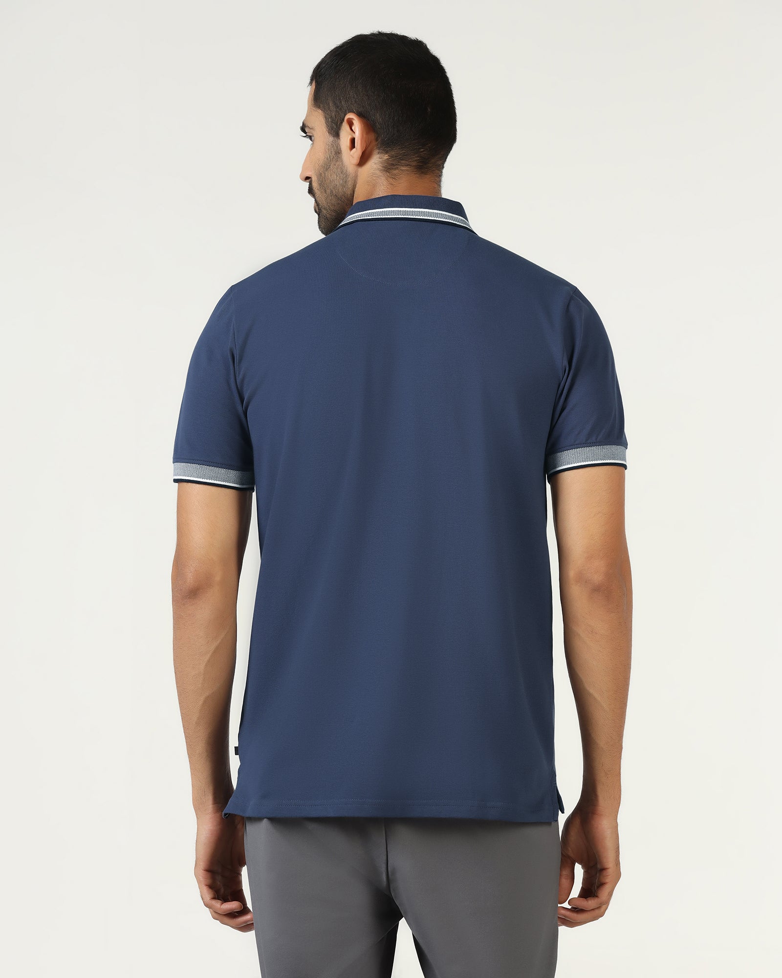 Mid Blue Solid Polo - Taurus
