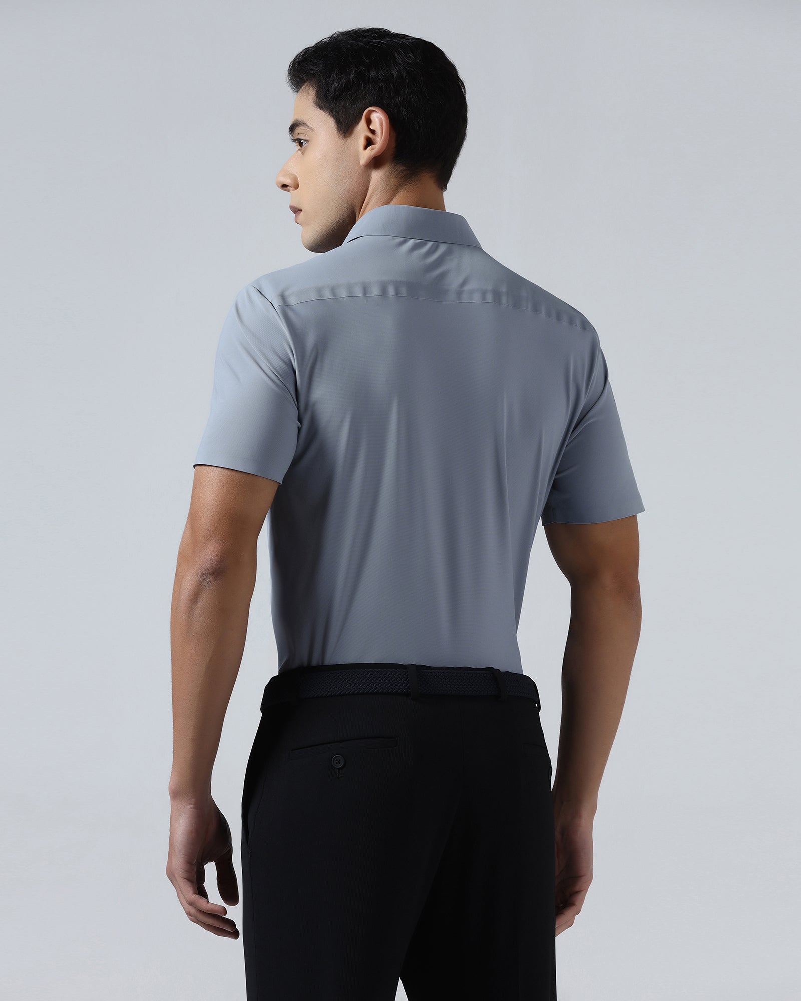 Mid Blue Half Sleeve TechPro Solid Shirt - Kanon