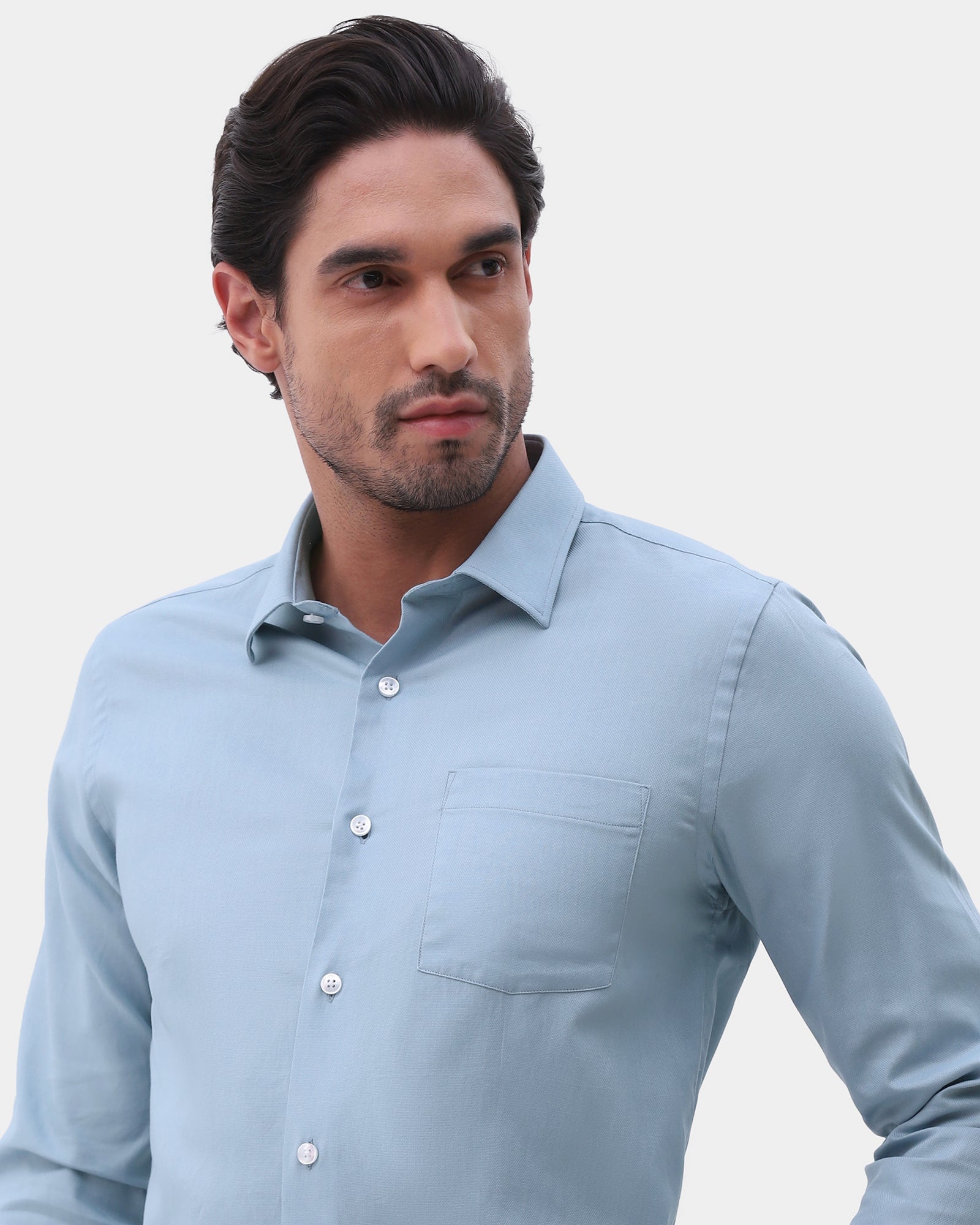 Mid Blue Textured Shirt - Ioceta
