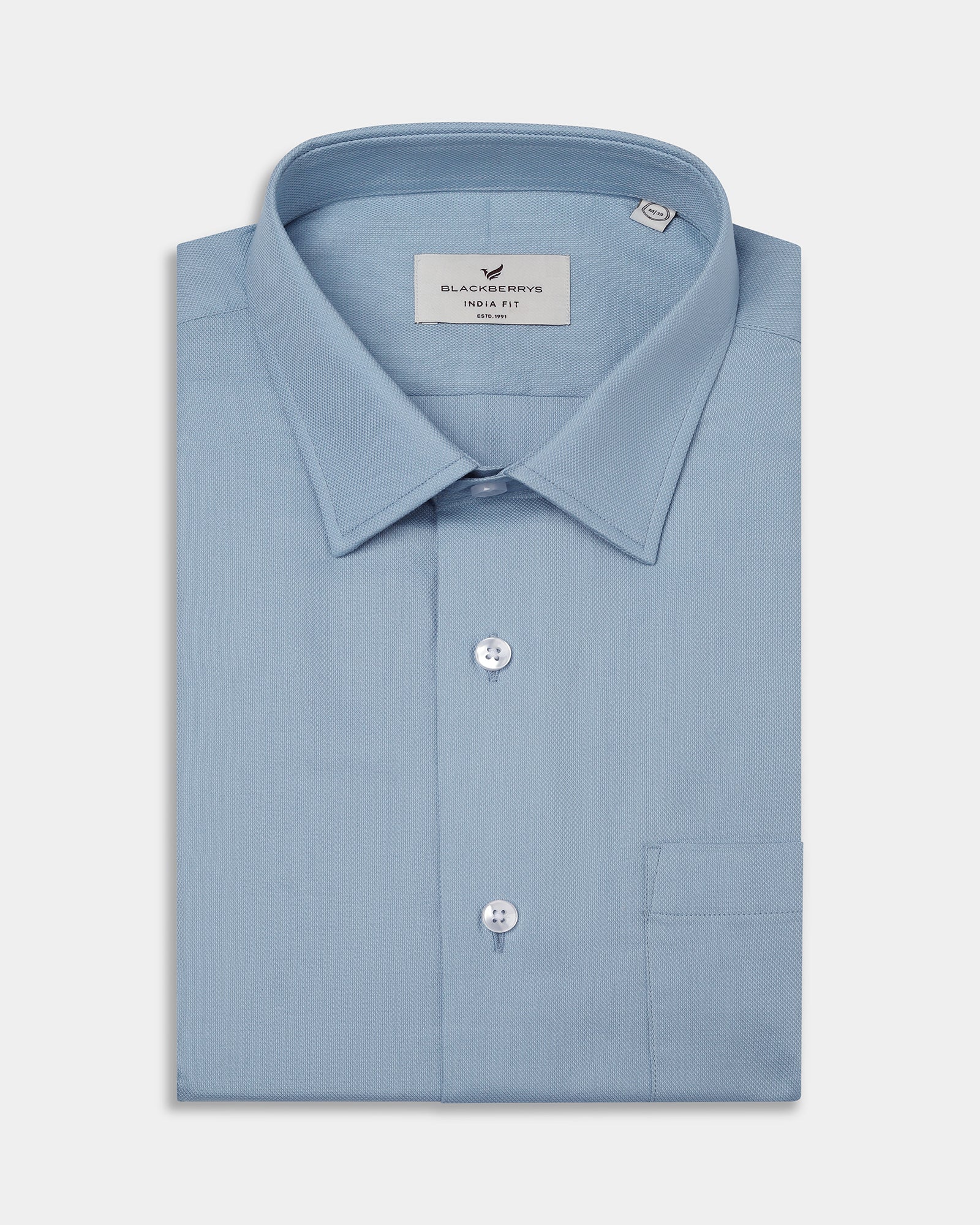 Mid Blue Textured Shirt - Ioceta