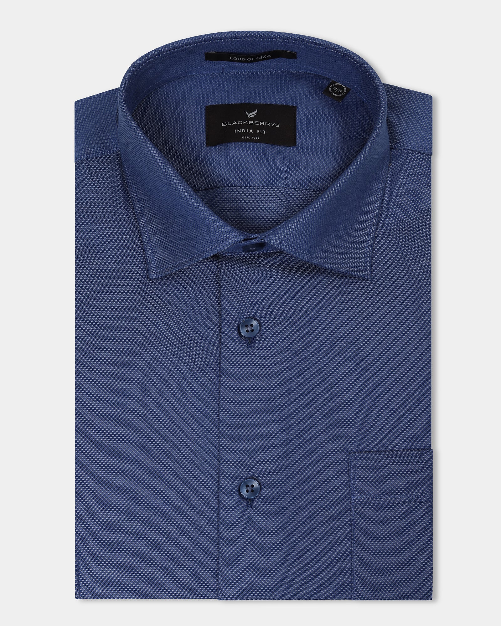 Mid Blue Textured Shirt - Magnus