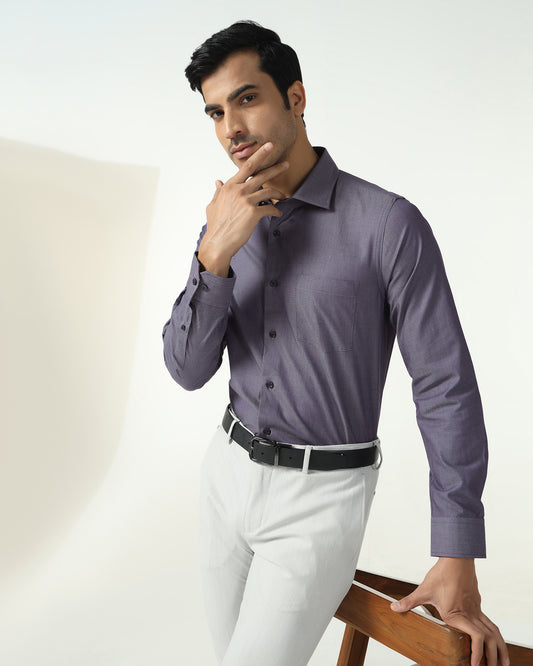 Mid Blue Textured Shirt - Ryan