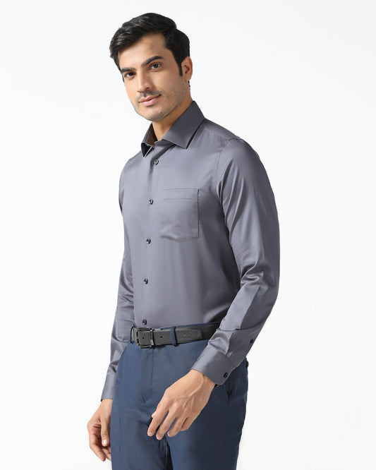 Mid Grey Non Iron Solid Shirt - Sylvia