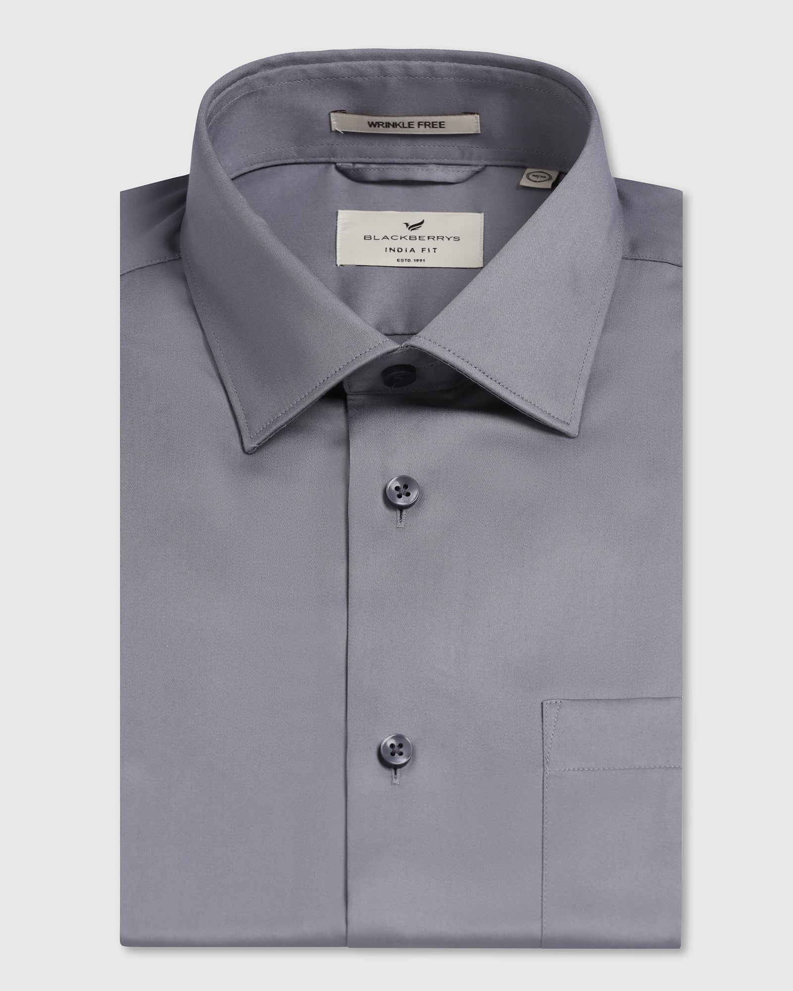 Mid Grey Non Iron Solid Shirt - Sylvia
