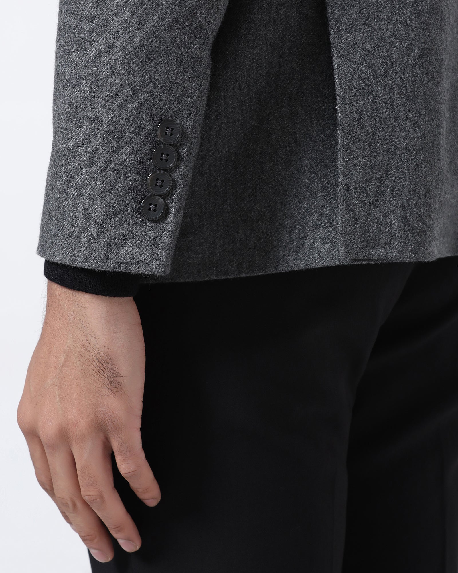 Mid Grey Solid Blazer - Bacardi