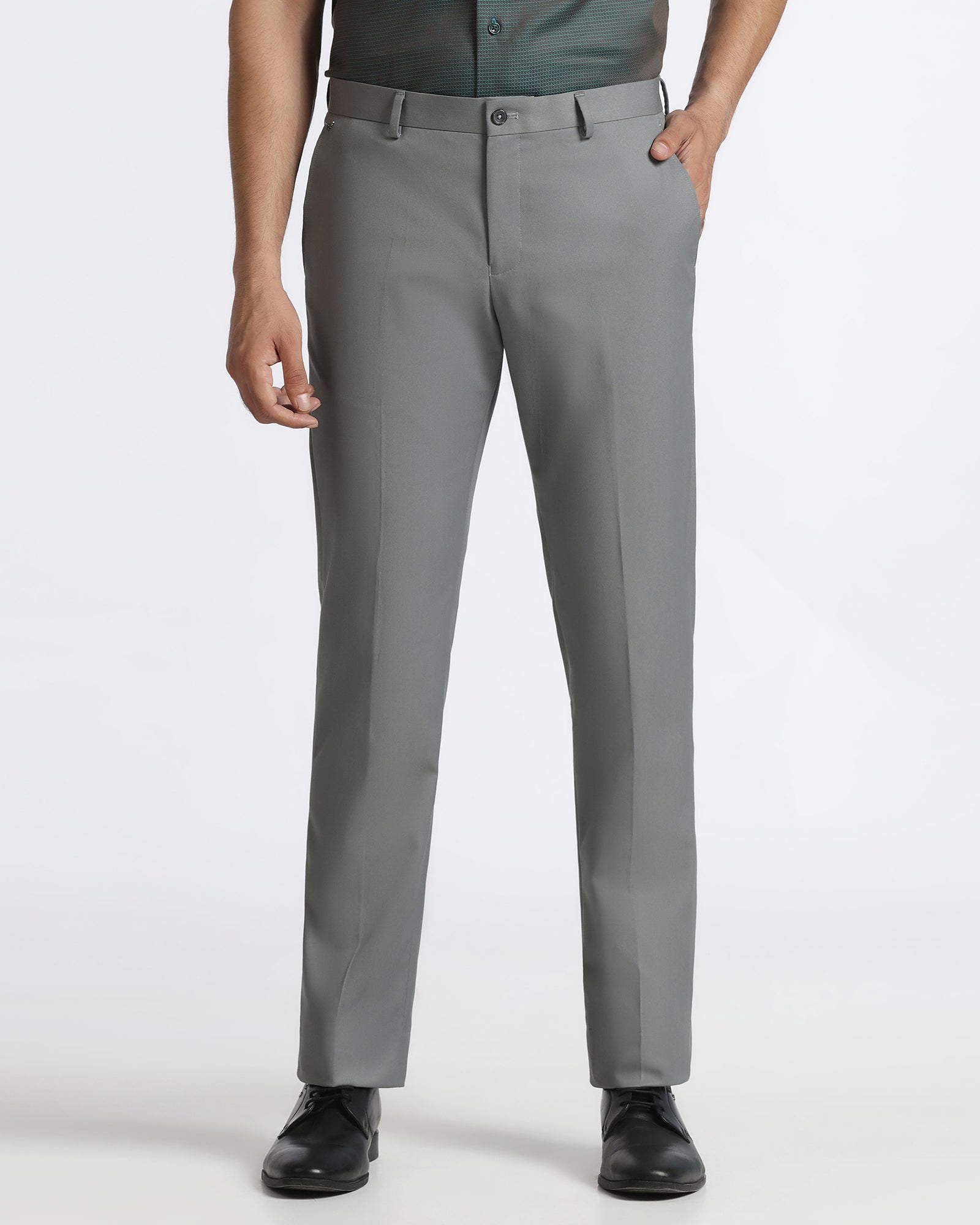 Mid Grey Solid Trouser - Roku