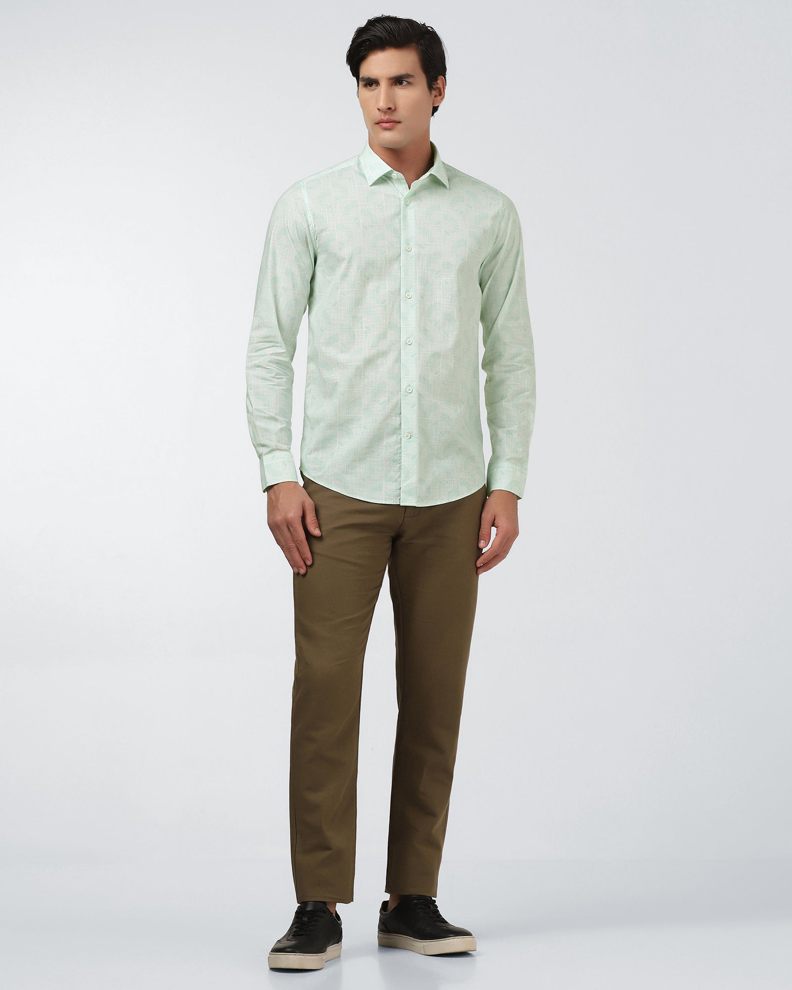 Mint Printed Shirt - Amer