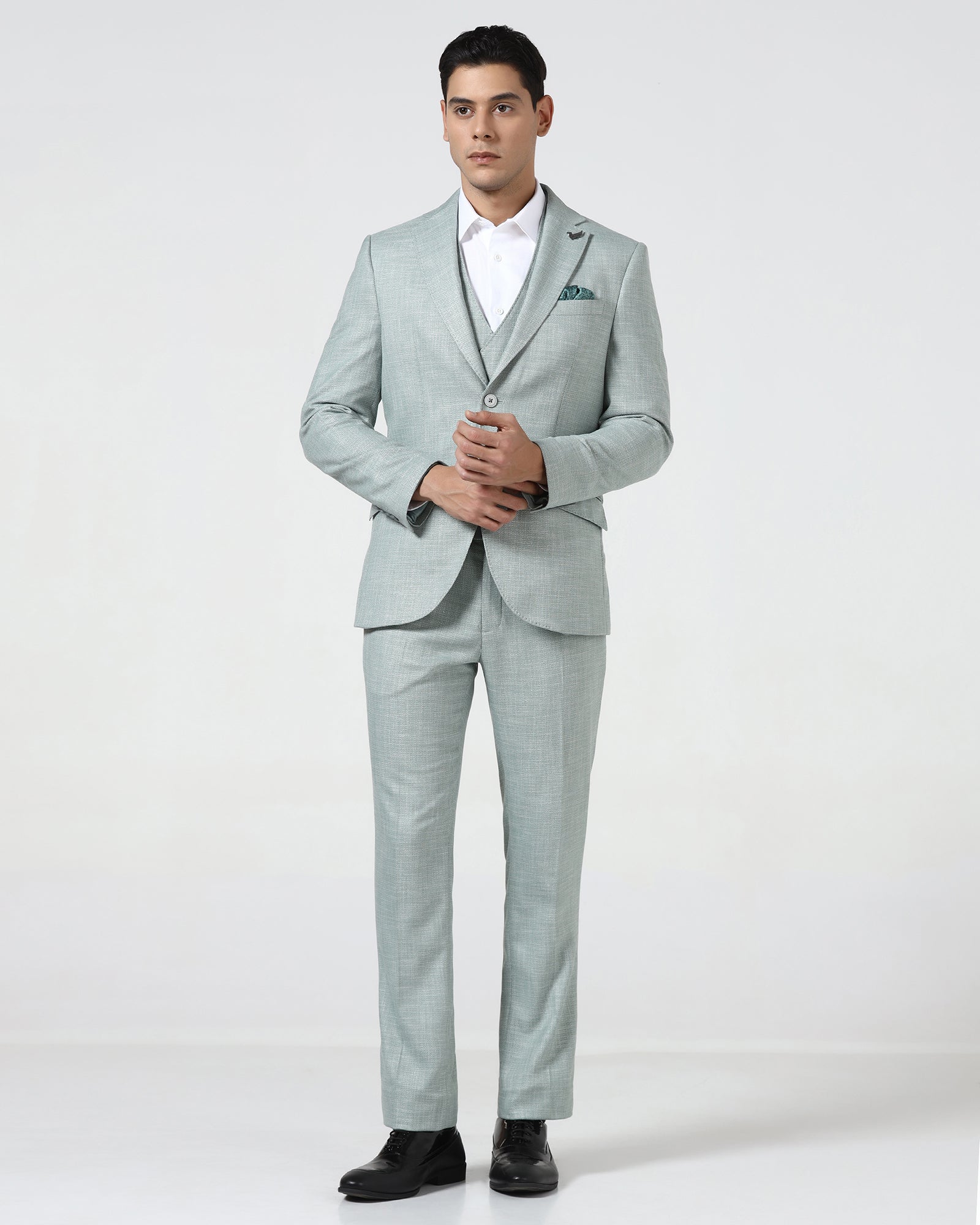 Mint Three Piece Textured Suit - Dayle