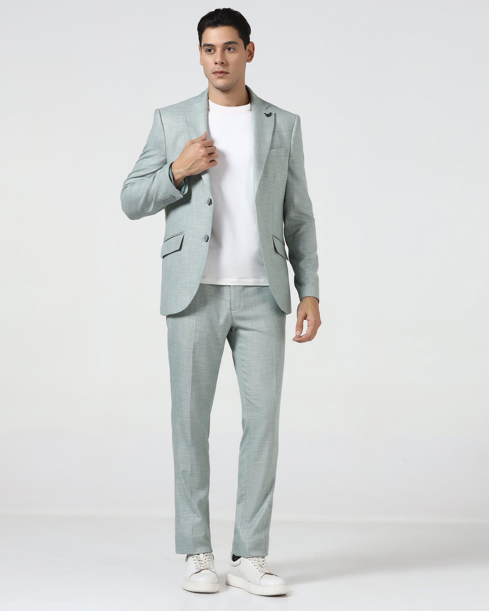Mint Three Piece Textured Suit - Dayle