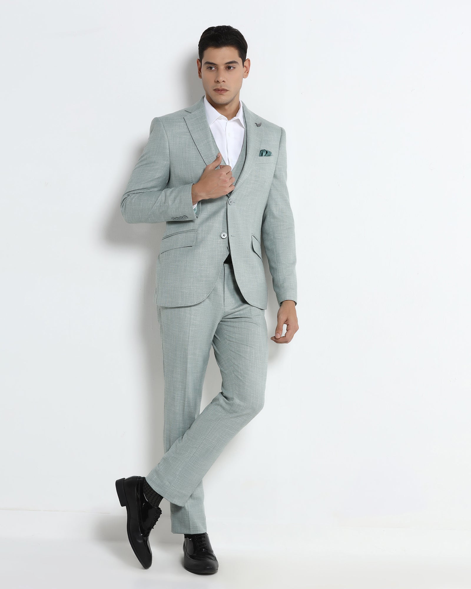 Mint Three Piece Textured Suit - Dayle