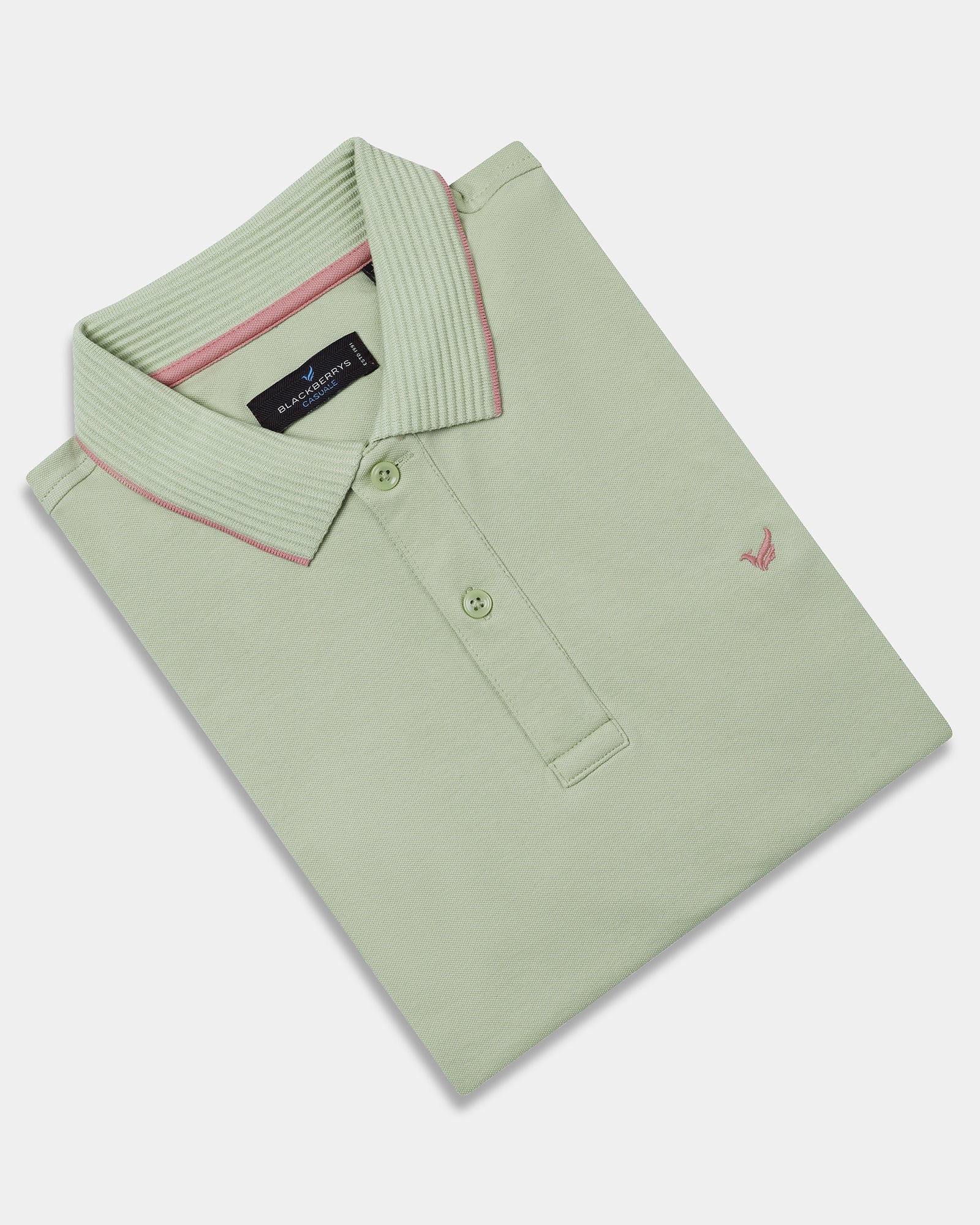 Mint Green Solid Polo - Aesun
