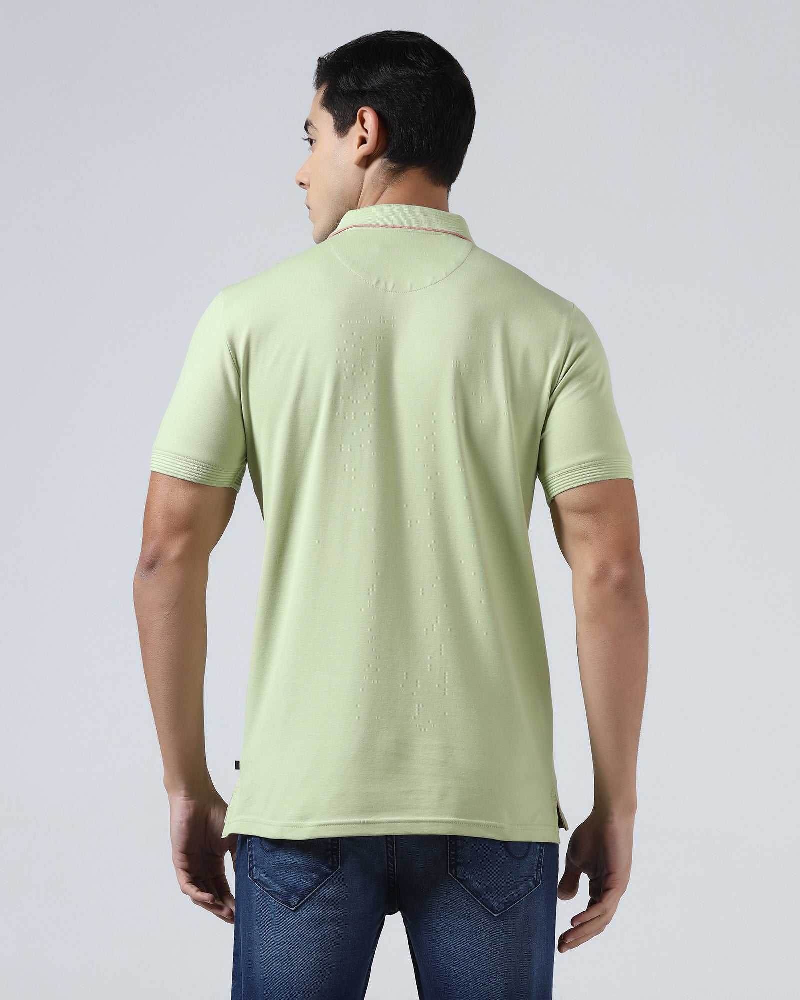 Mint Green Solid Polo - Aesun