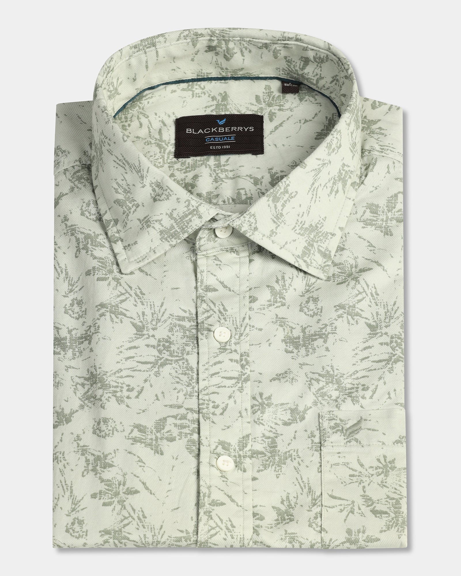 Mint Half Sleeve Printed Shirt - Holten