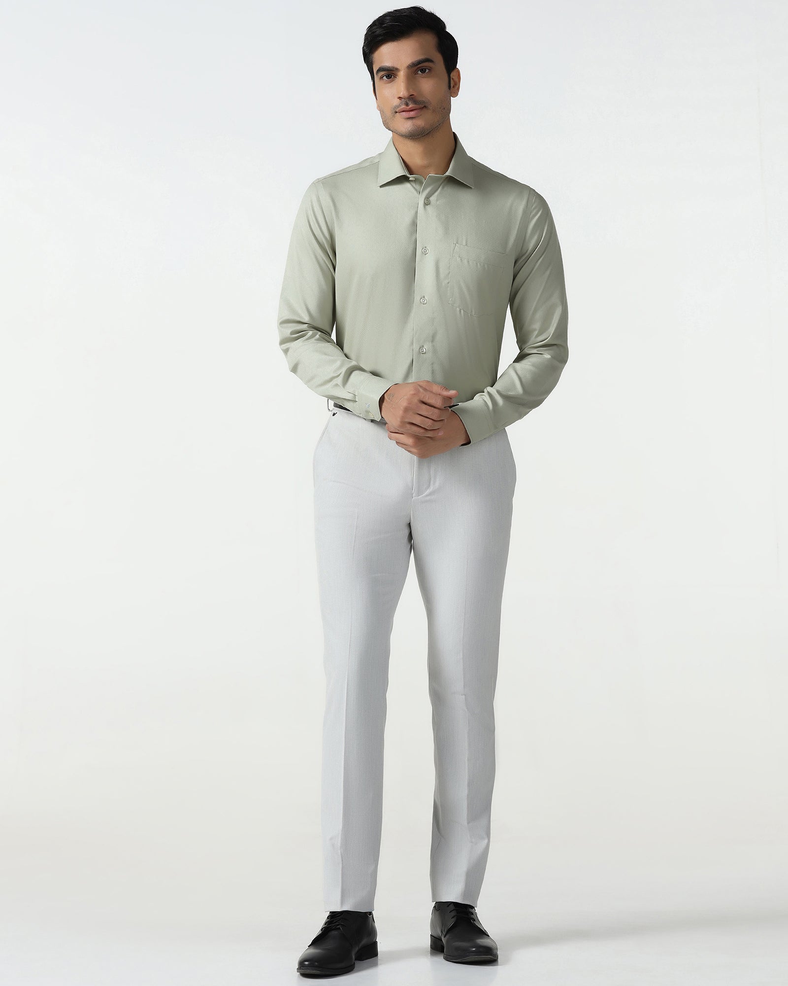 Mint Non Iron Textured Shirt - E31