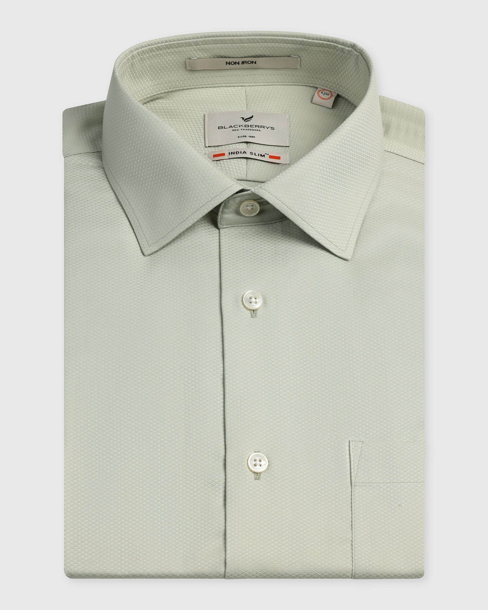 Mint Non Iron Textured Shirt - E31