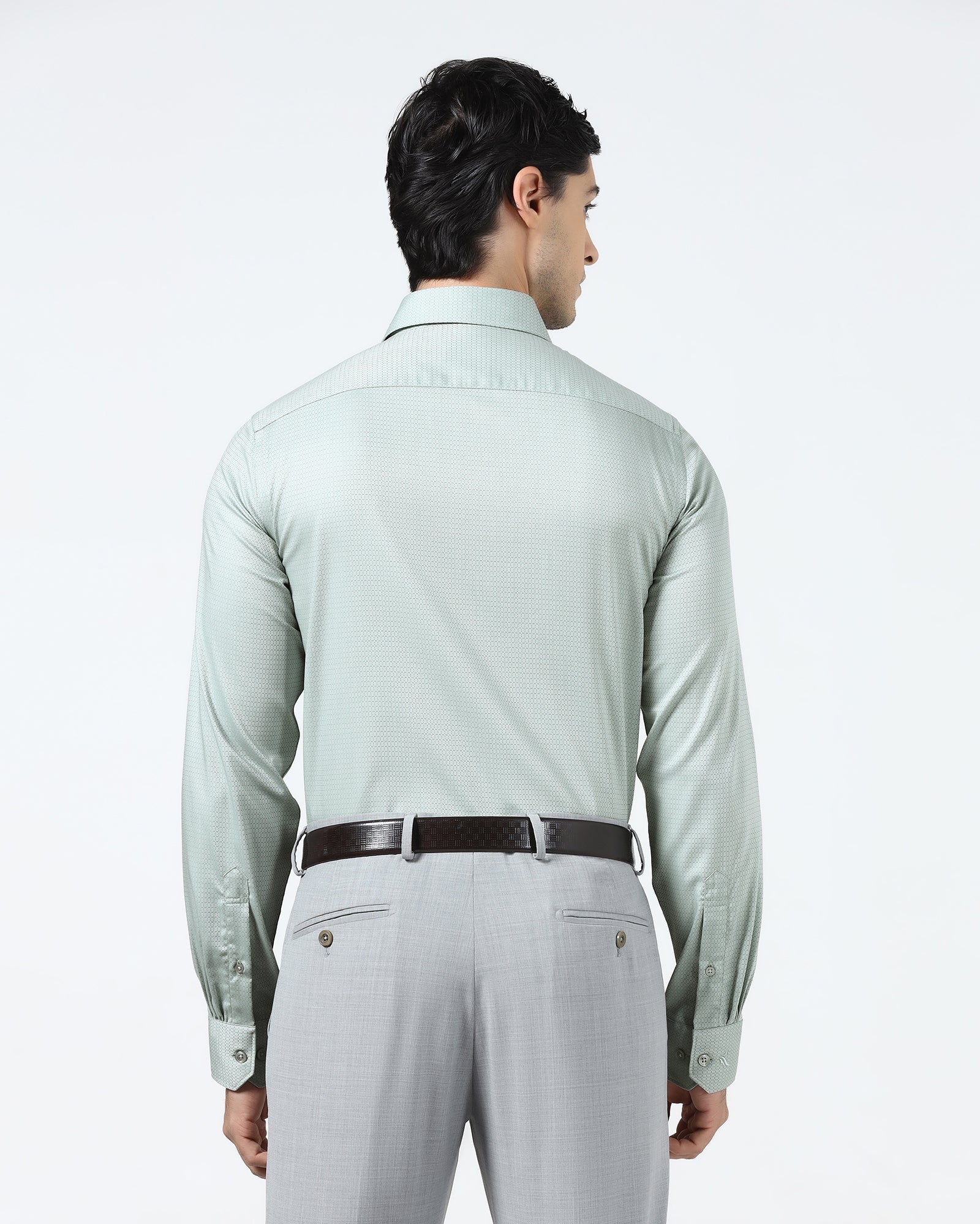 Mint Non Iron Textured Shirt - Emerald