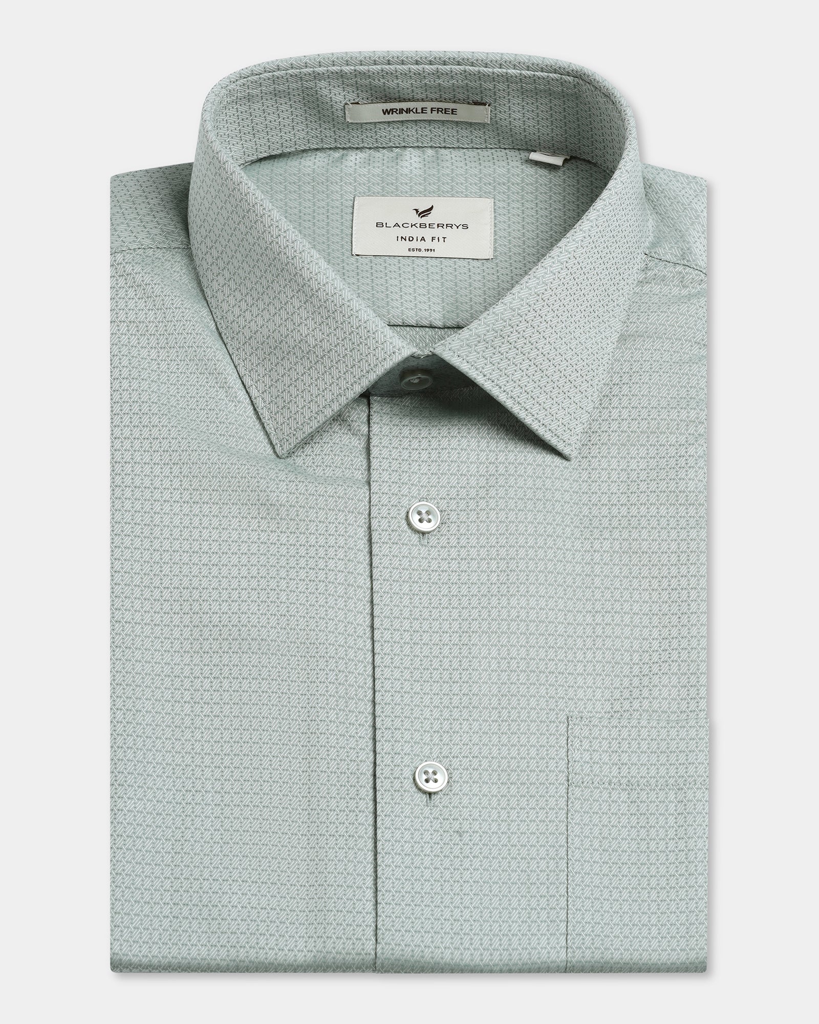 Mint Non Iron Textured Shirt - Emerald