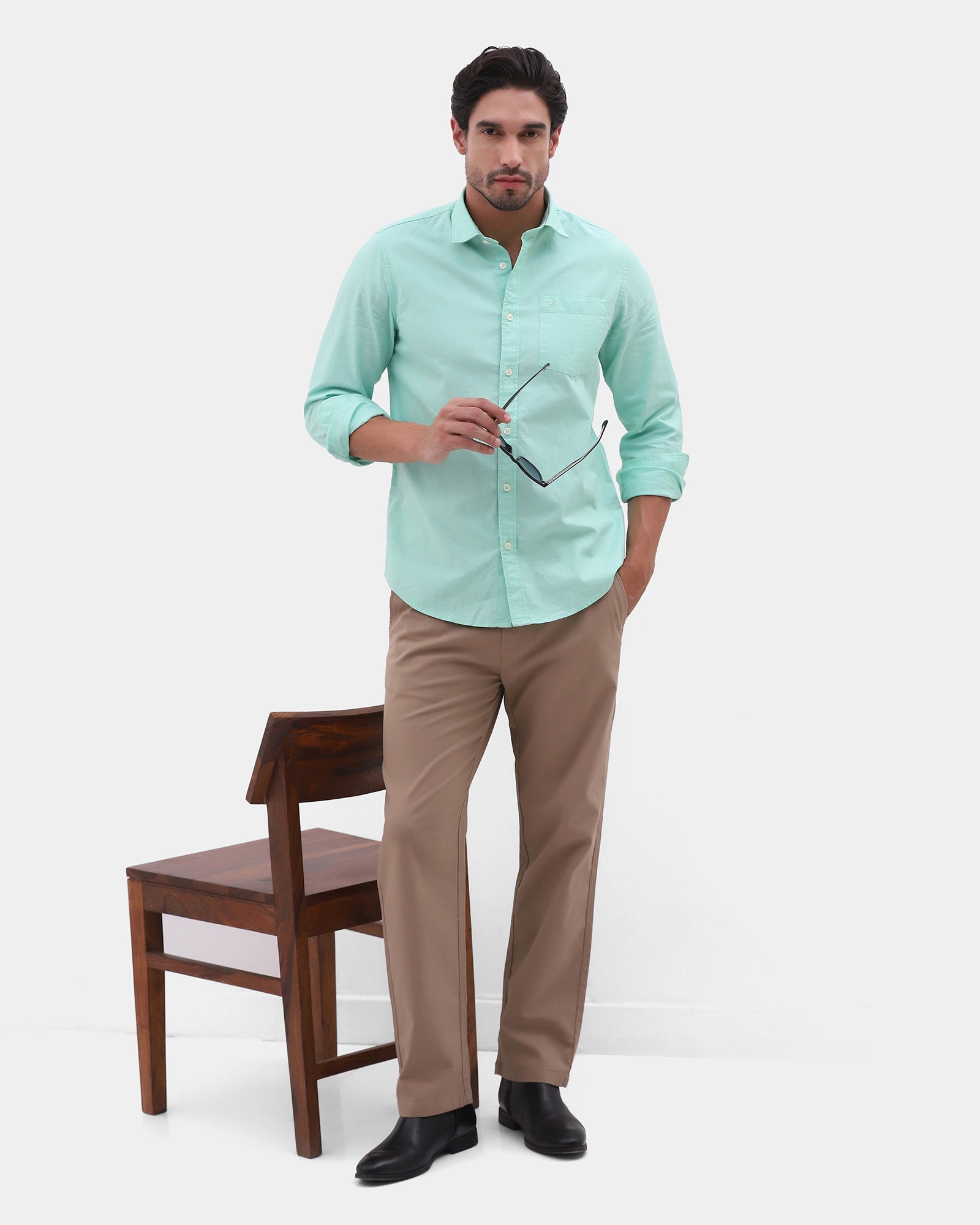 Mint Printed Shirt - Gebbew