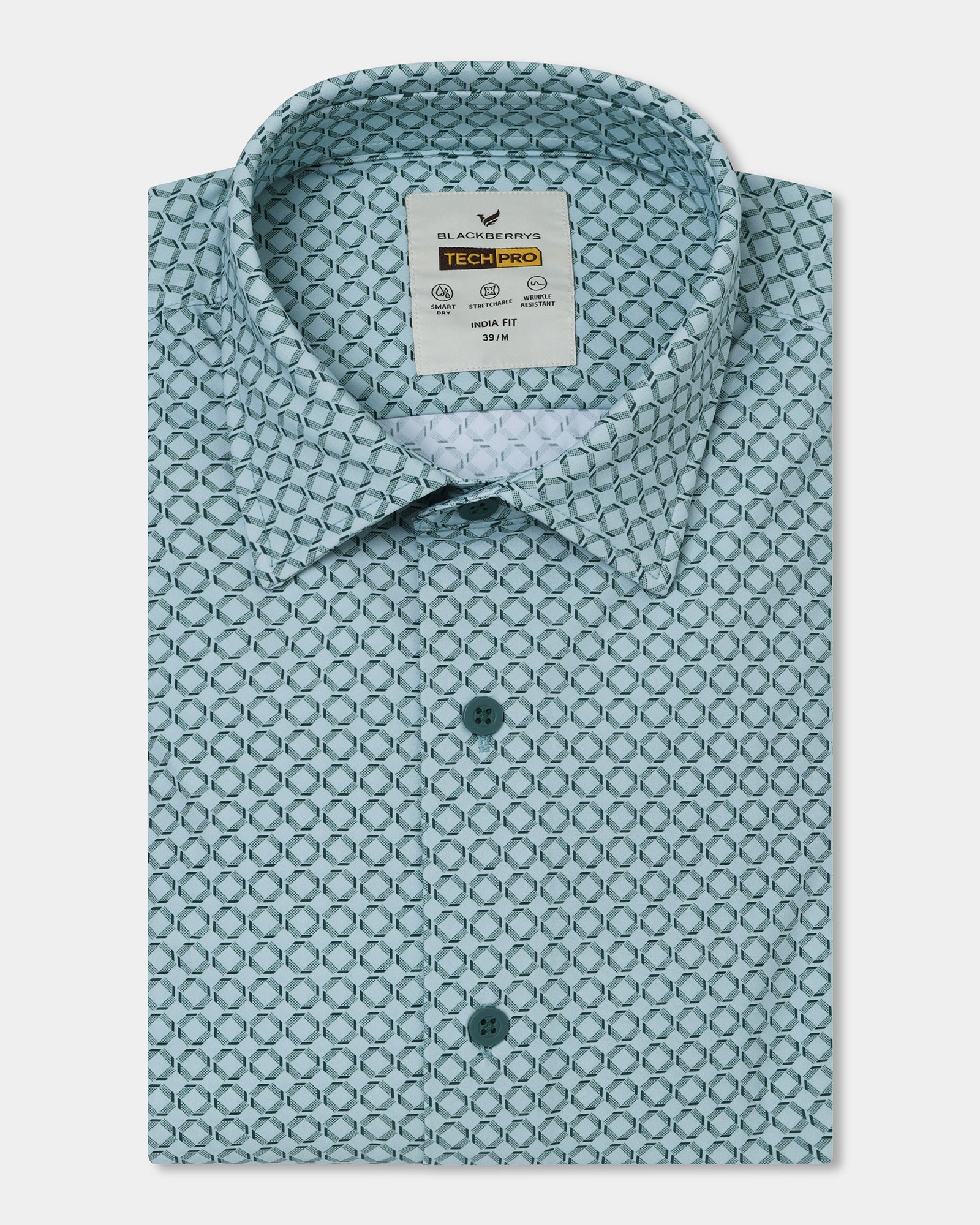 Mint TechPro Printed Shirt - Fossil