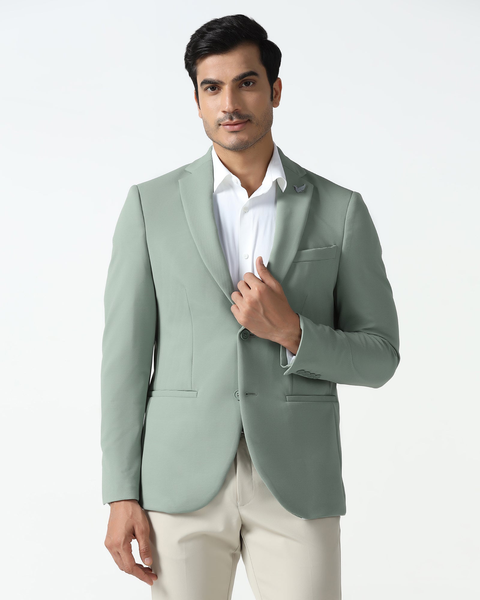 Mint TechPro Stripe Blazer - Fiesta