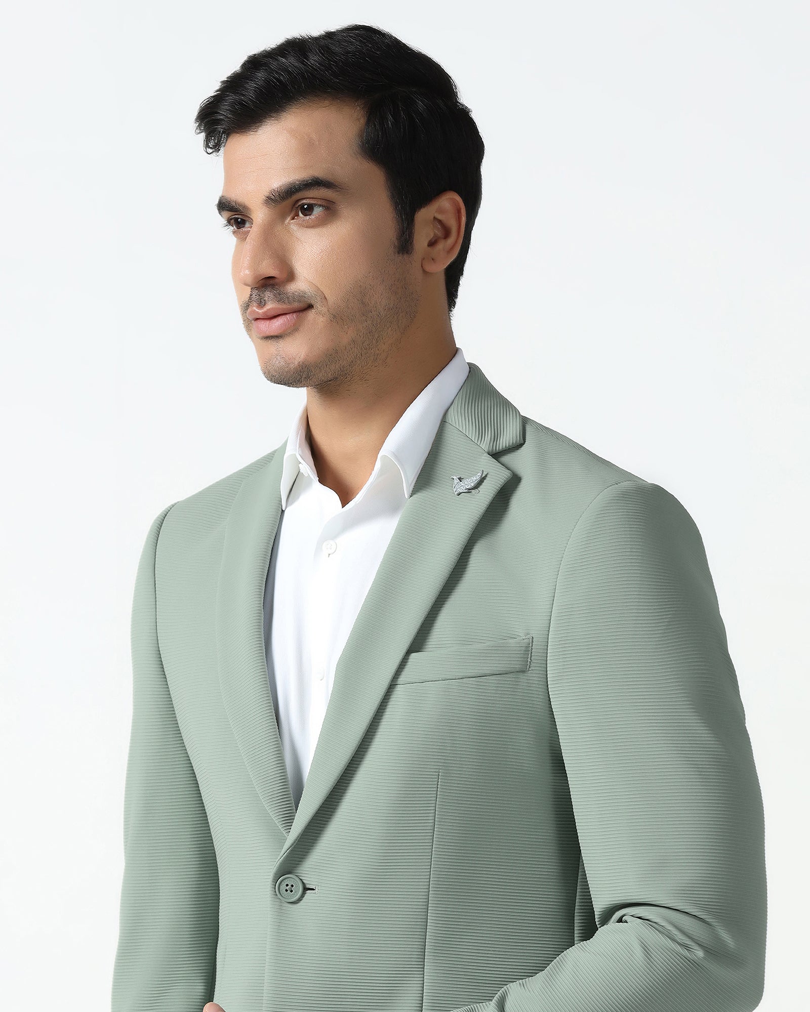 Mint TechPro Stripe Blazer - Fiesta