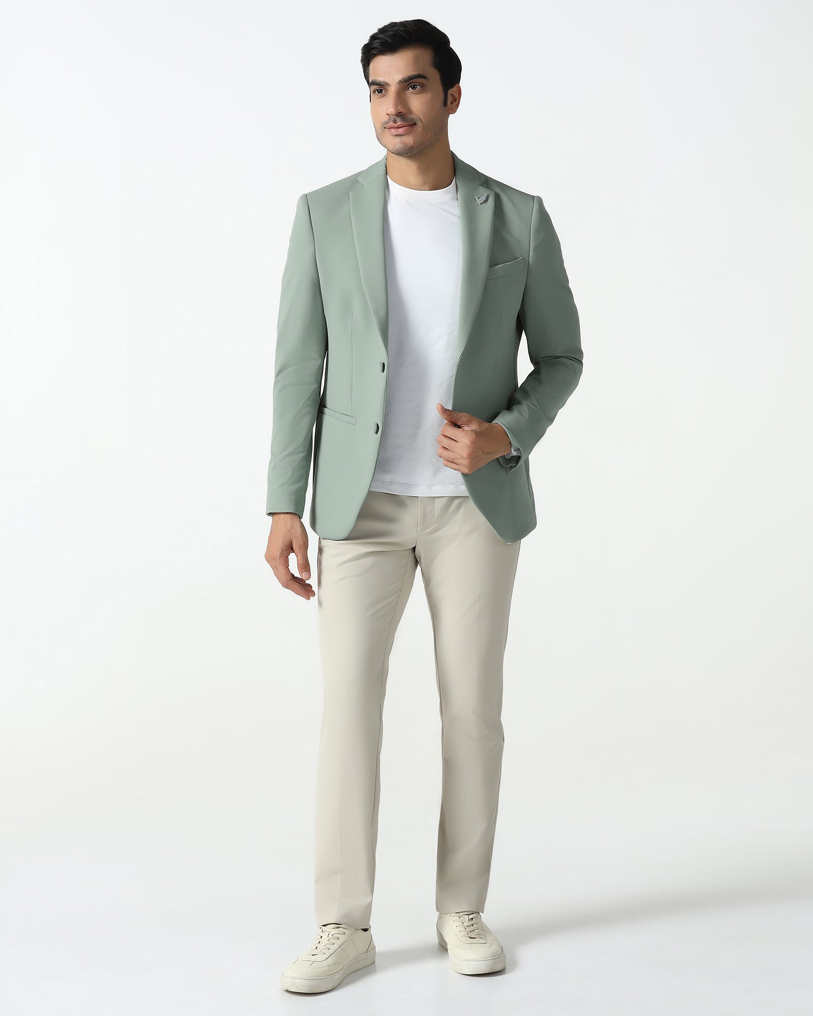 Mint TechPro Stripe Blazer - Fiesta