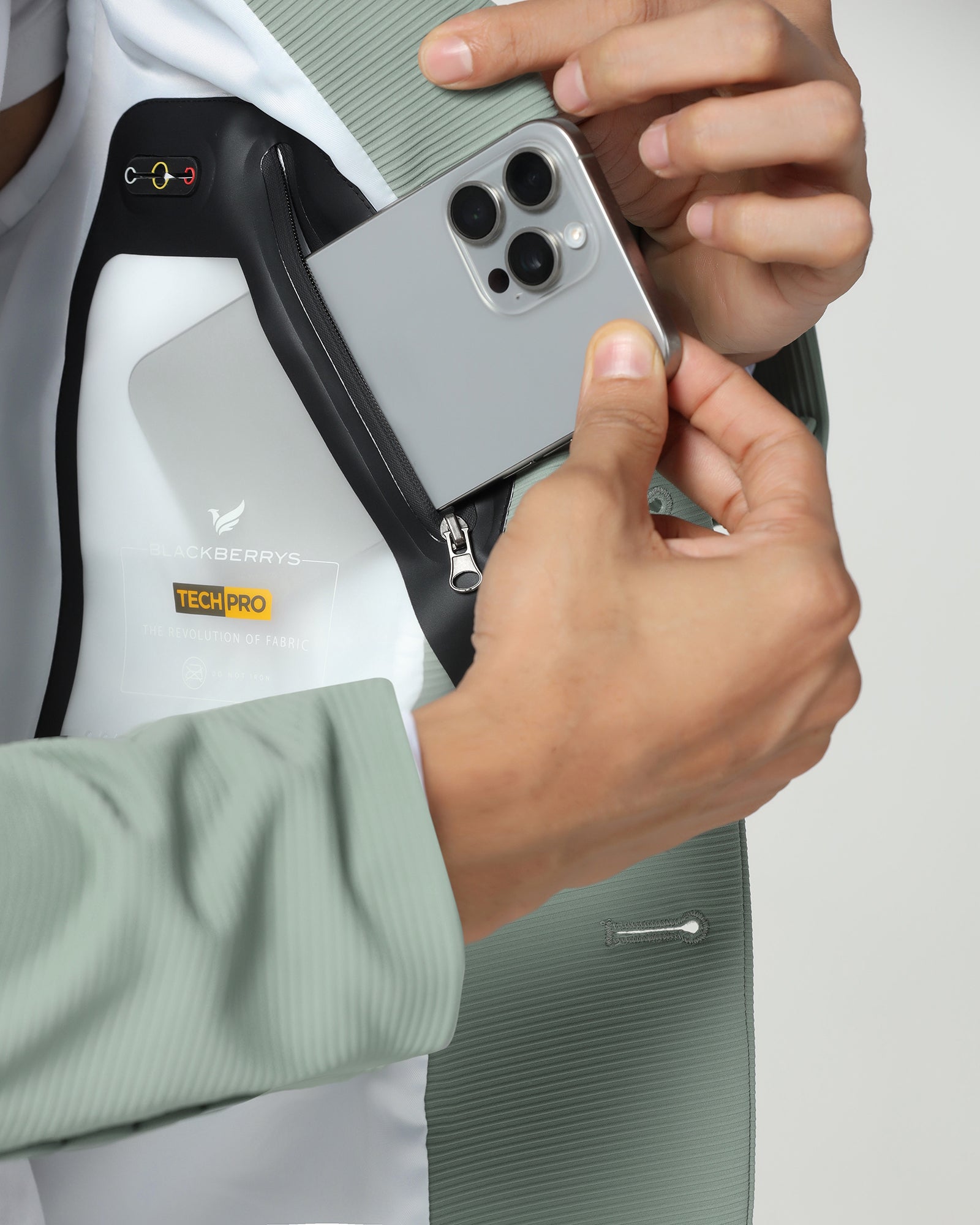 Mint TechPro Stripe Blazer - Fiesta