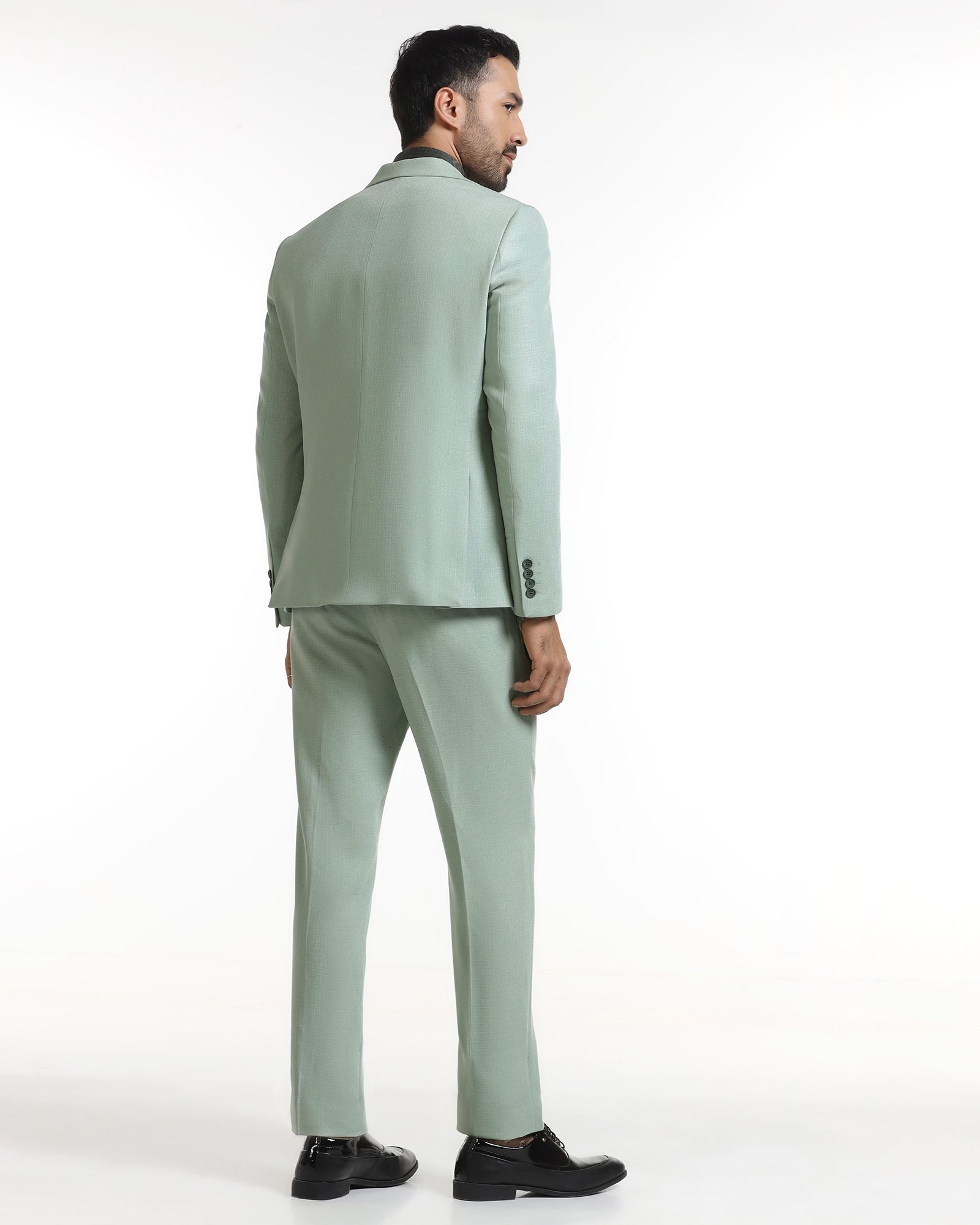 Mint Three Piece Textured Suit - Rotex