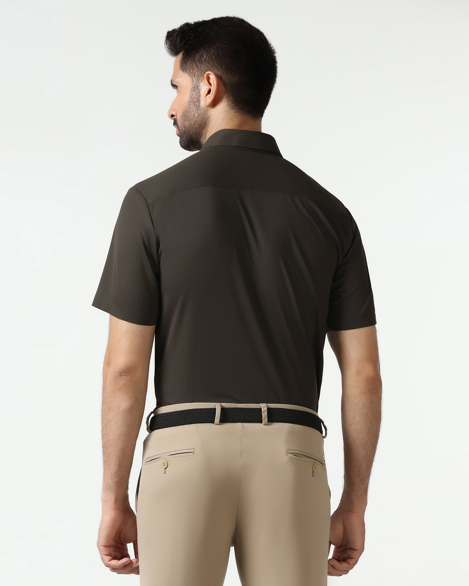 Mouse Half Sleeve Techpro Textured Shirt - Hurton