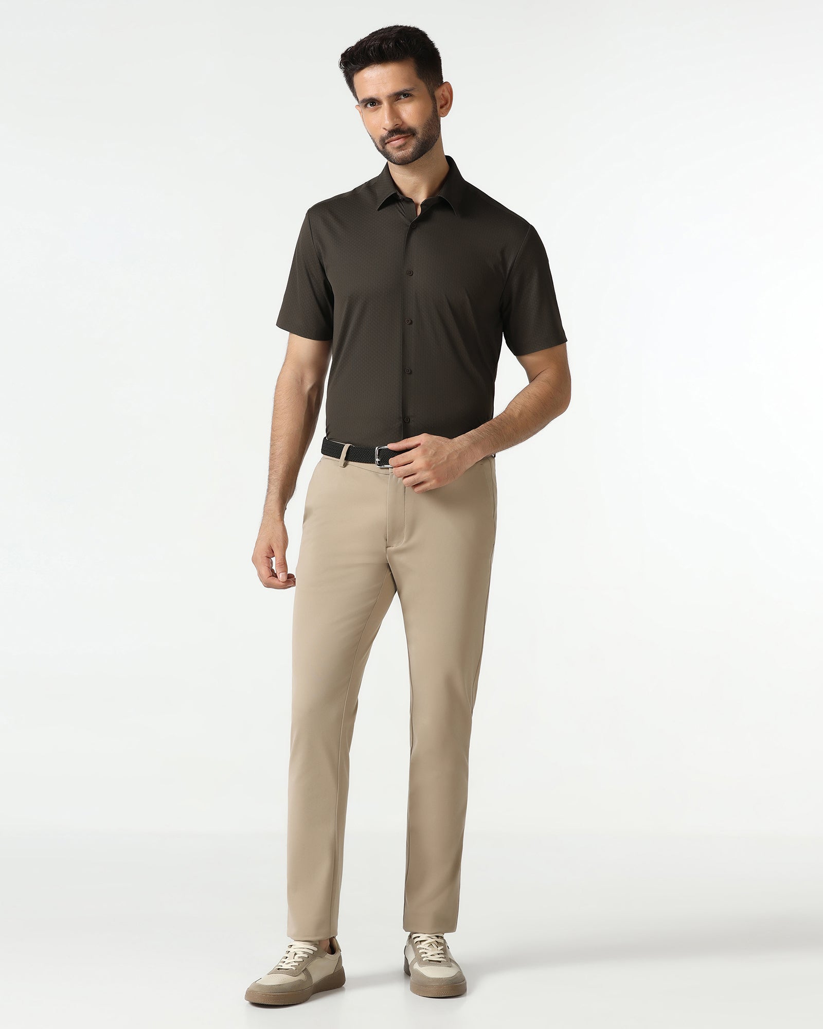 Mouse Half Sleeve Techpro Textured Shirt - Hurton