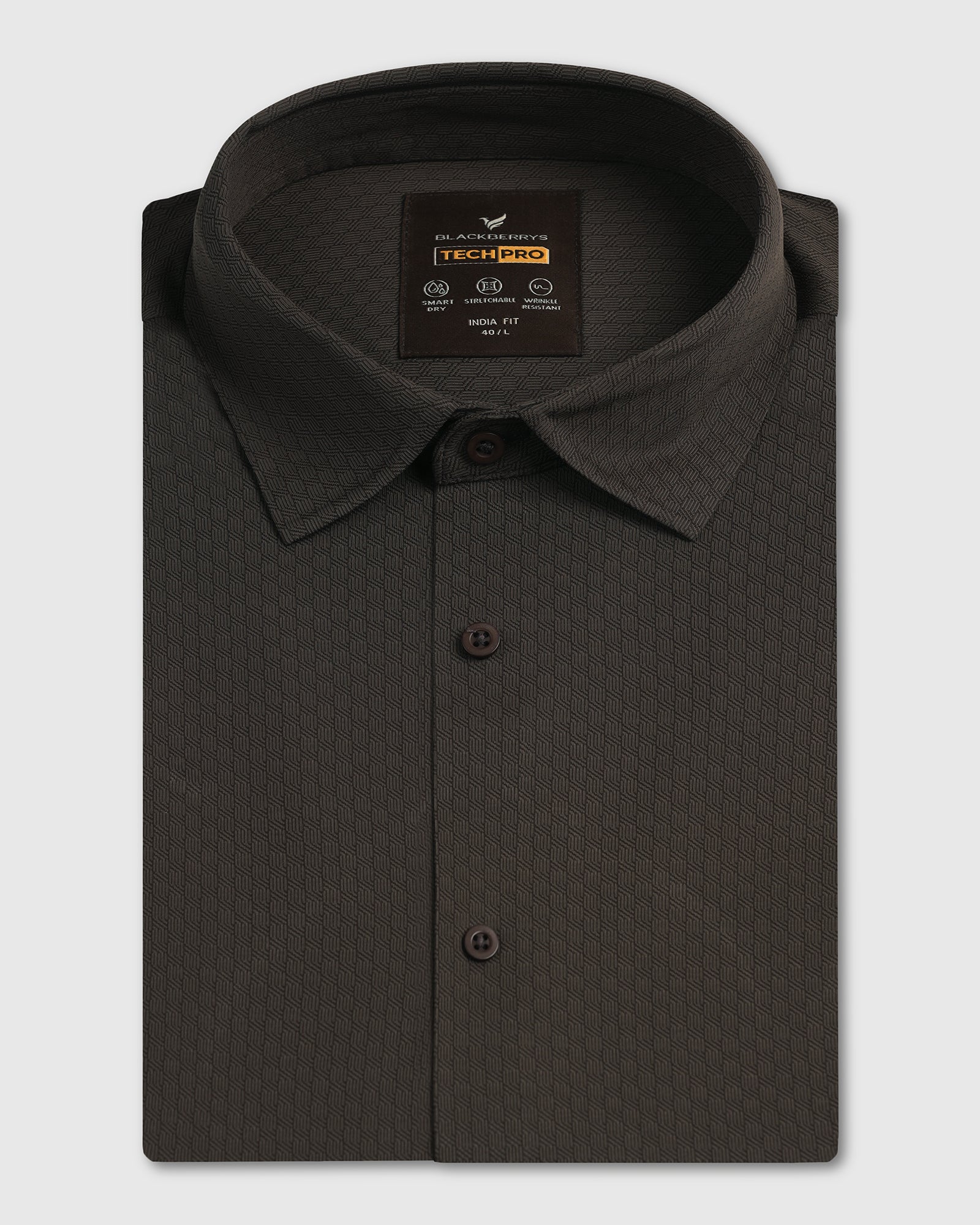 Mouse Half Sleeve Techpro Textured Shirt - Hurton