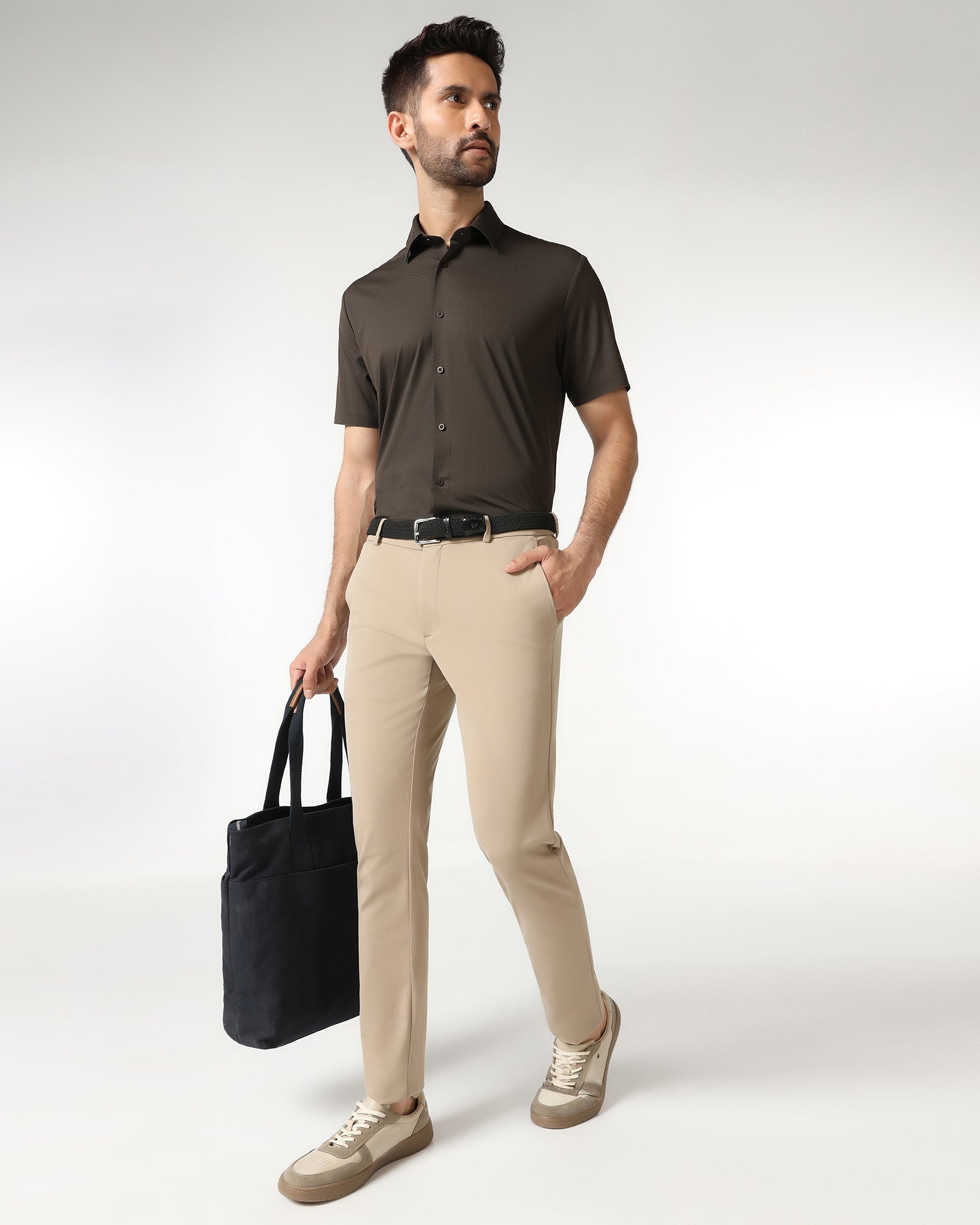 Mouse Half Sleeve Techpro Textured Shirt - Hurton