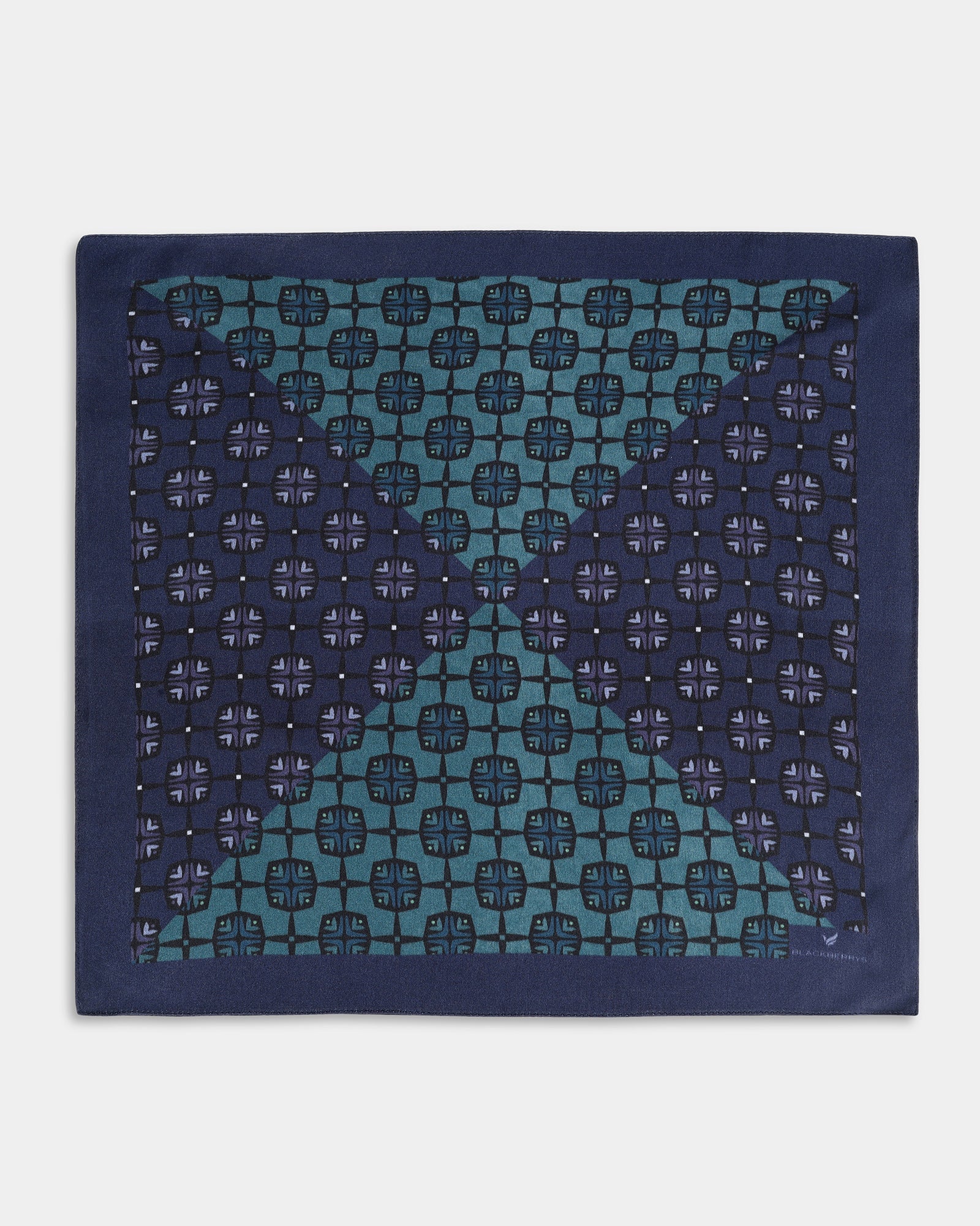 Multi Color Printed 100% Silk Pocket Square - Air