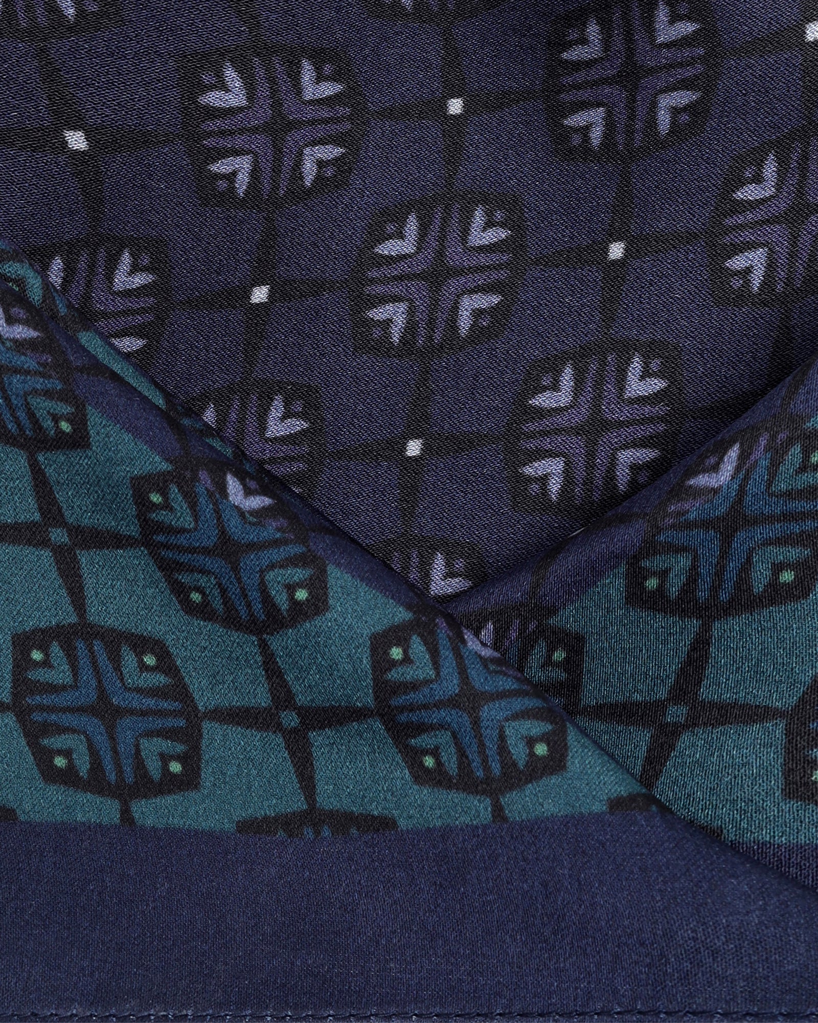 Multi Color Printed 100% Silk Pocket Square - Air
