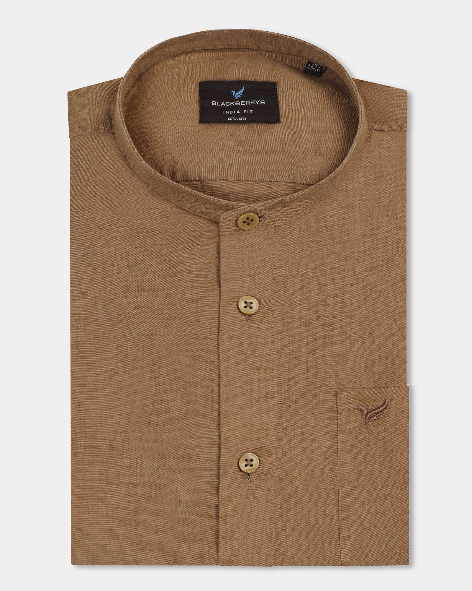 Mustard Linen Solid Shirt - Cleo