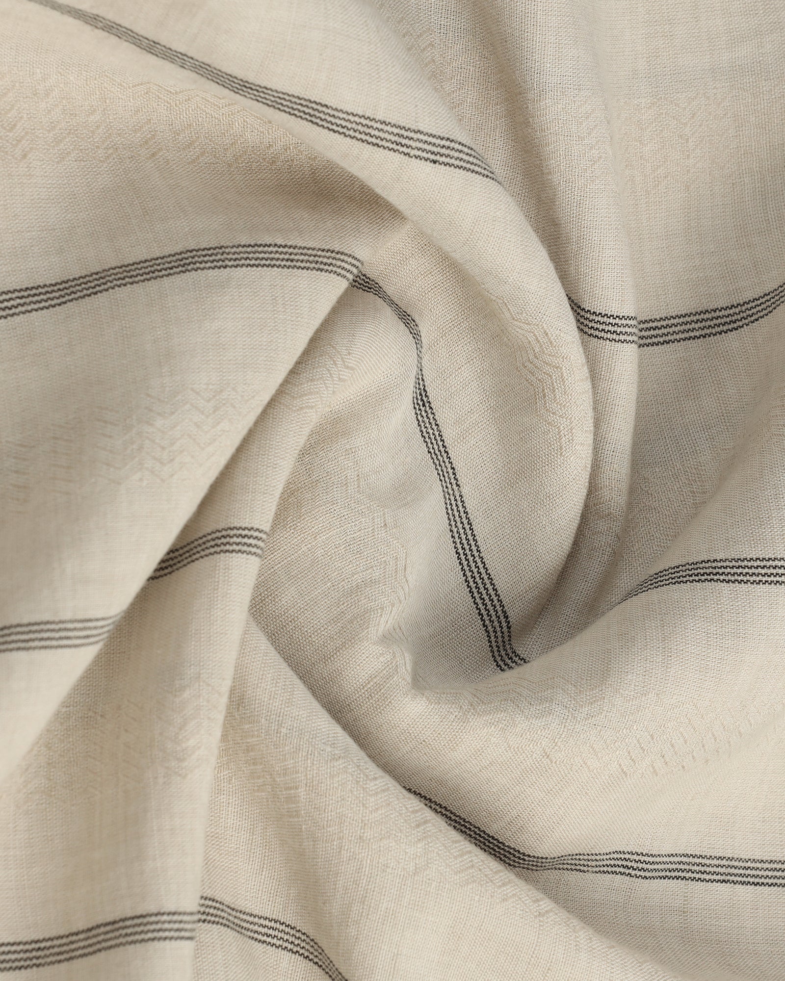 Natural Half Sleeve Linen Stripe Shirt - Ramiro