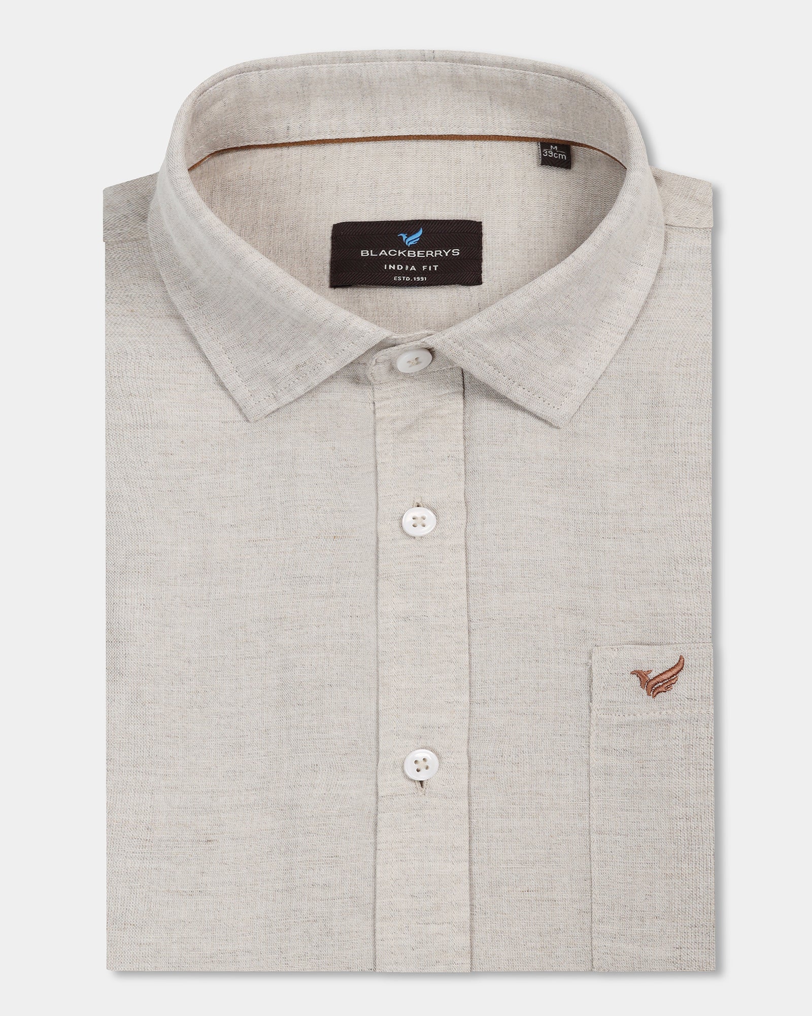 Natural Linen Solid Shirt - Cleo