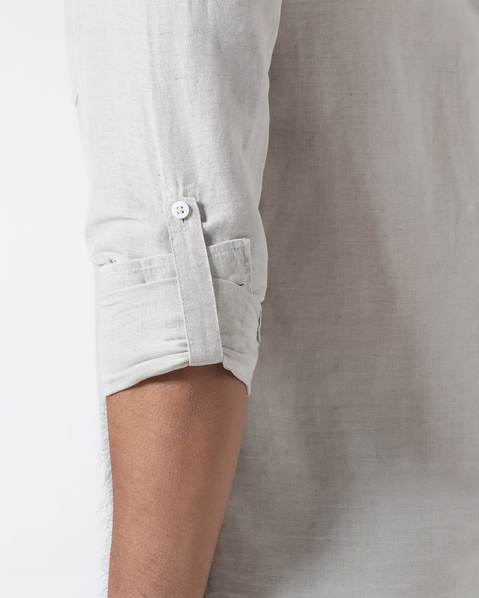 Natural Linen Solid Shirt - Cleo