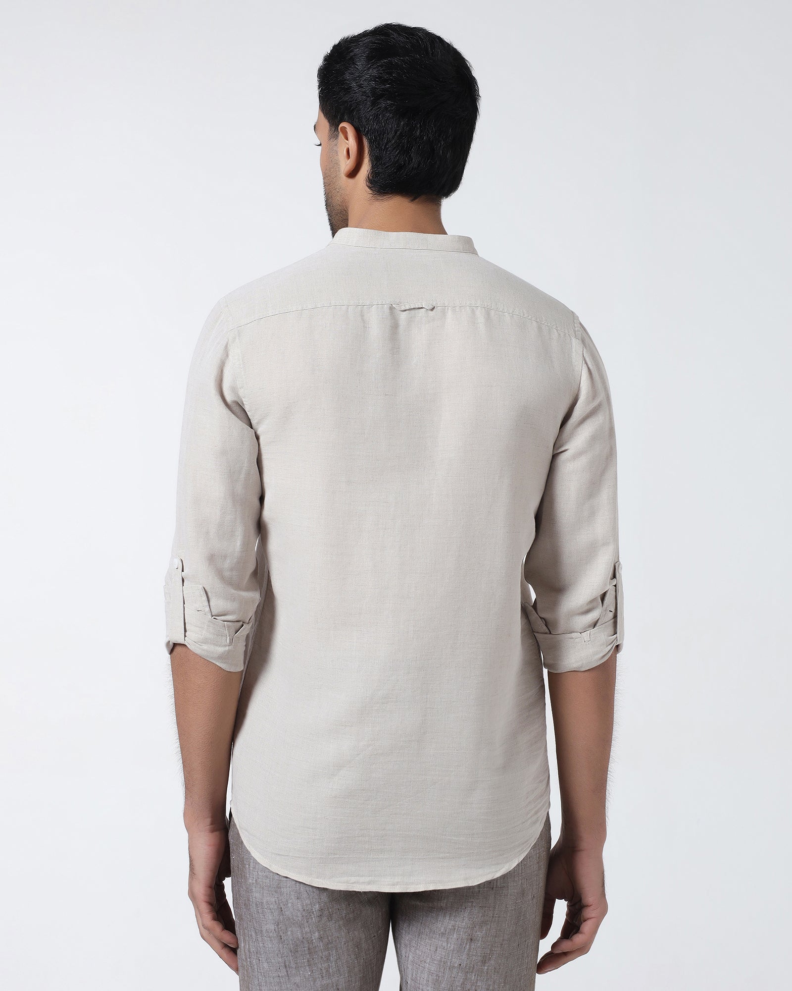 Natural Linen Solid Shirt - Cleo
