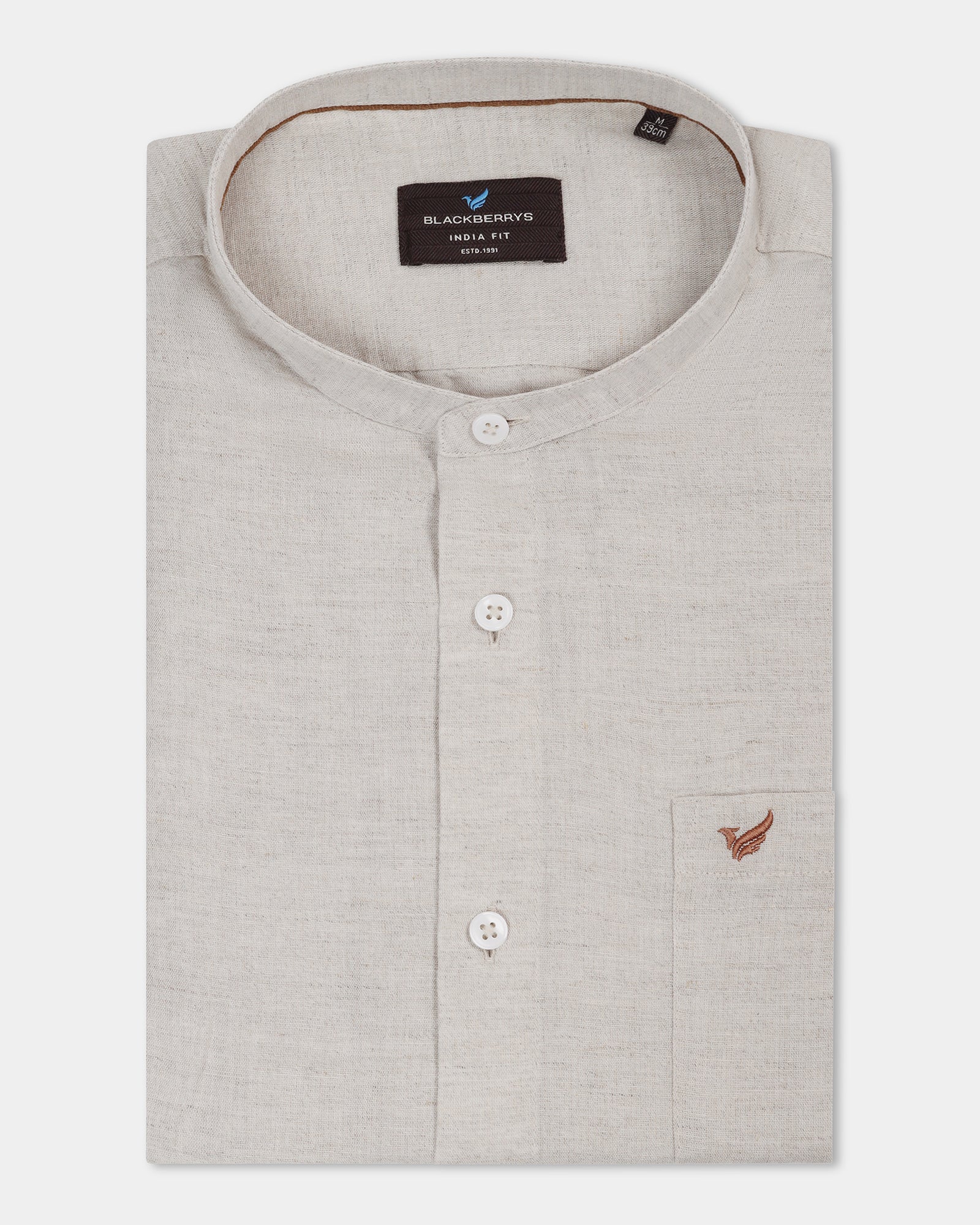 Natural Linen Solid Shirt - Cleo