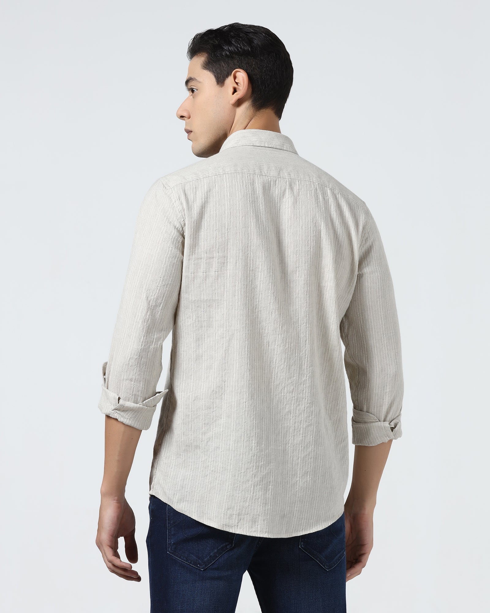 Natural Linen Stripe Shirt - Dalber