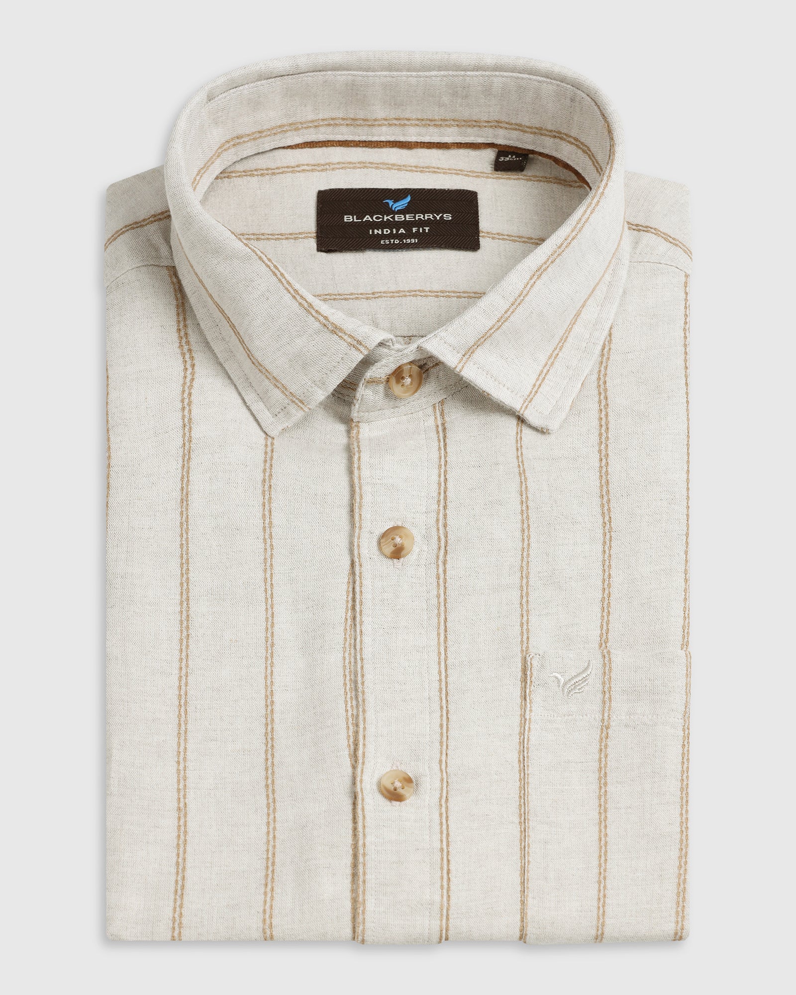 Natural Linen Stripe Shirt - Raydon