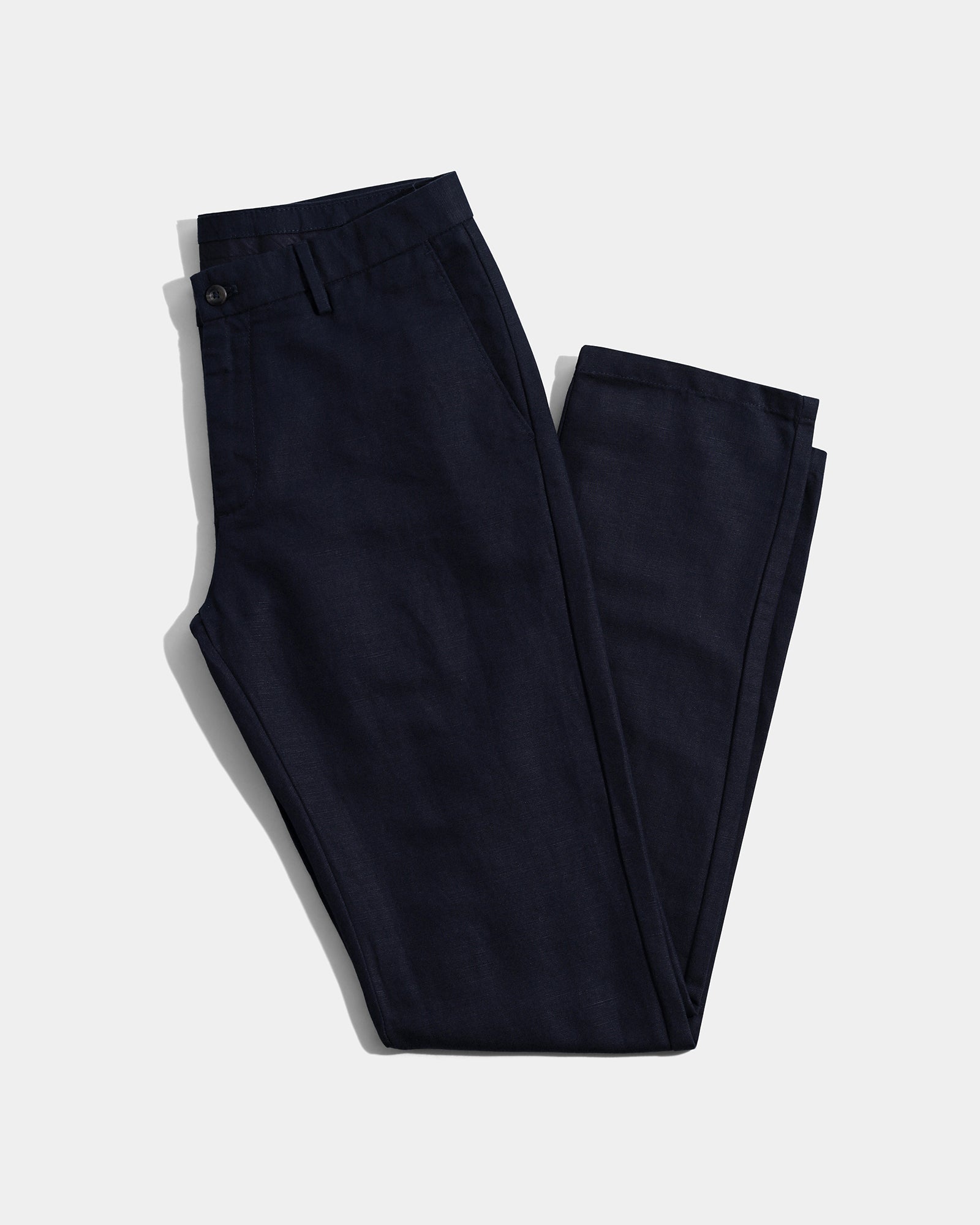 Navy Linen Solid Khakis - Hazel