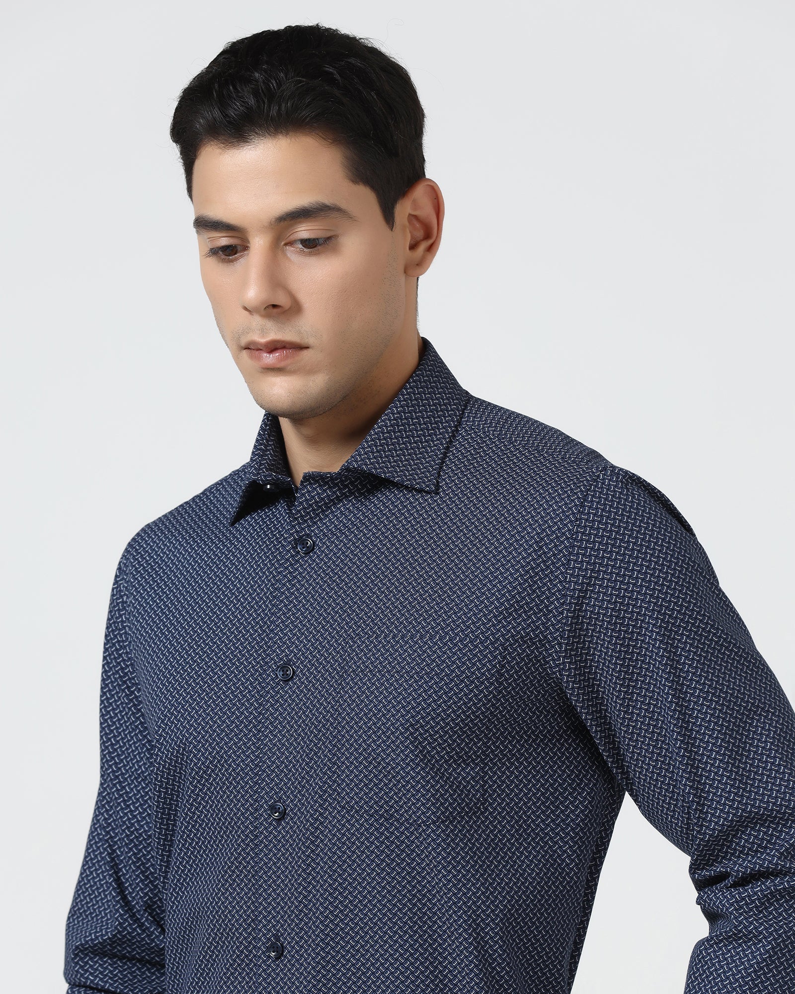 Navy Printed Shirt - Cyrus