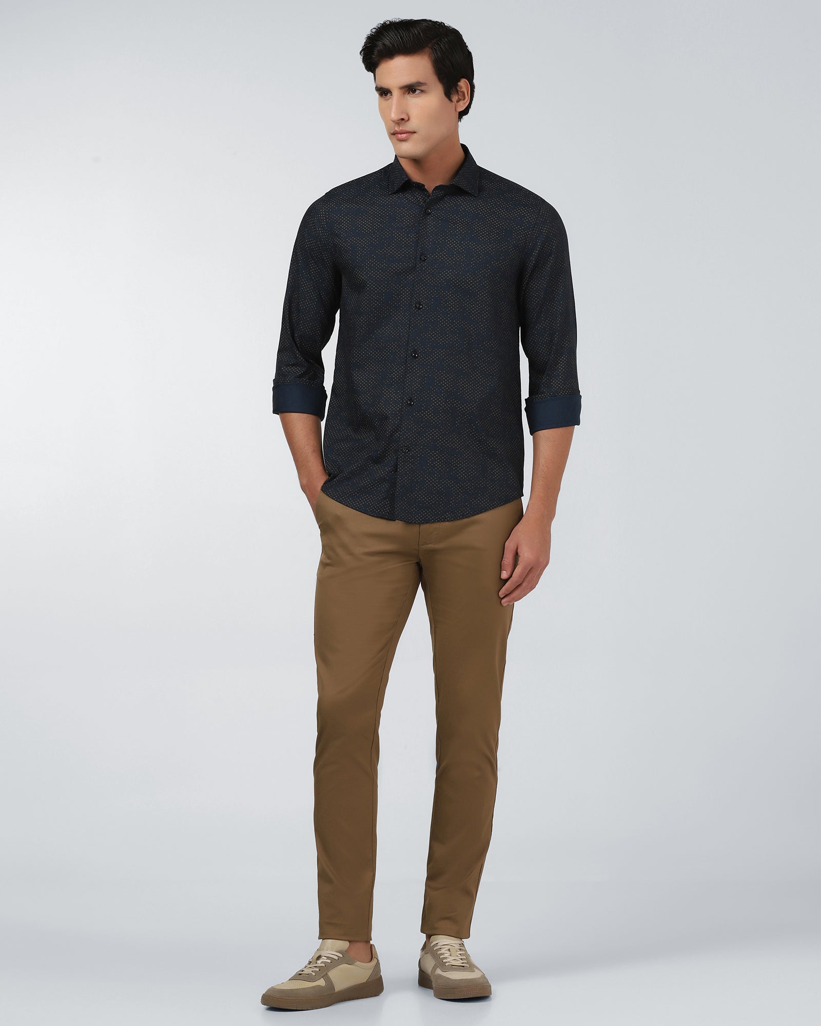 Navy Printed Shirt - Laver