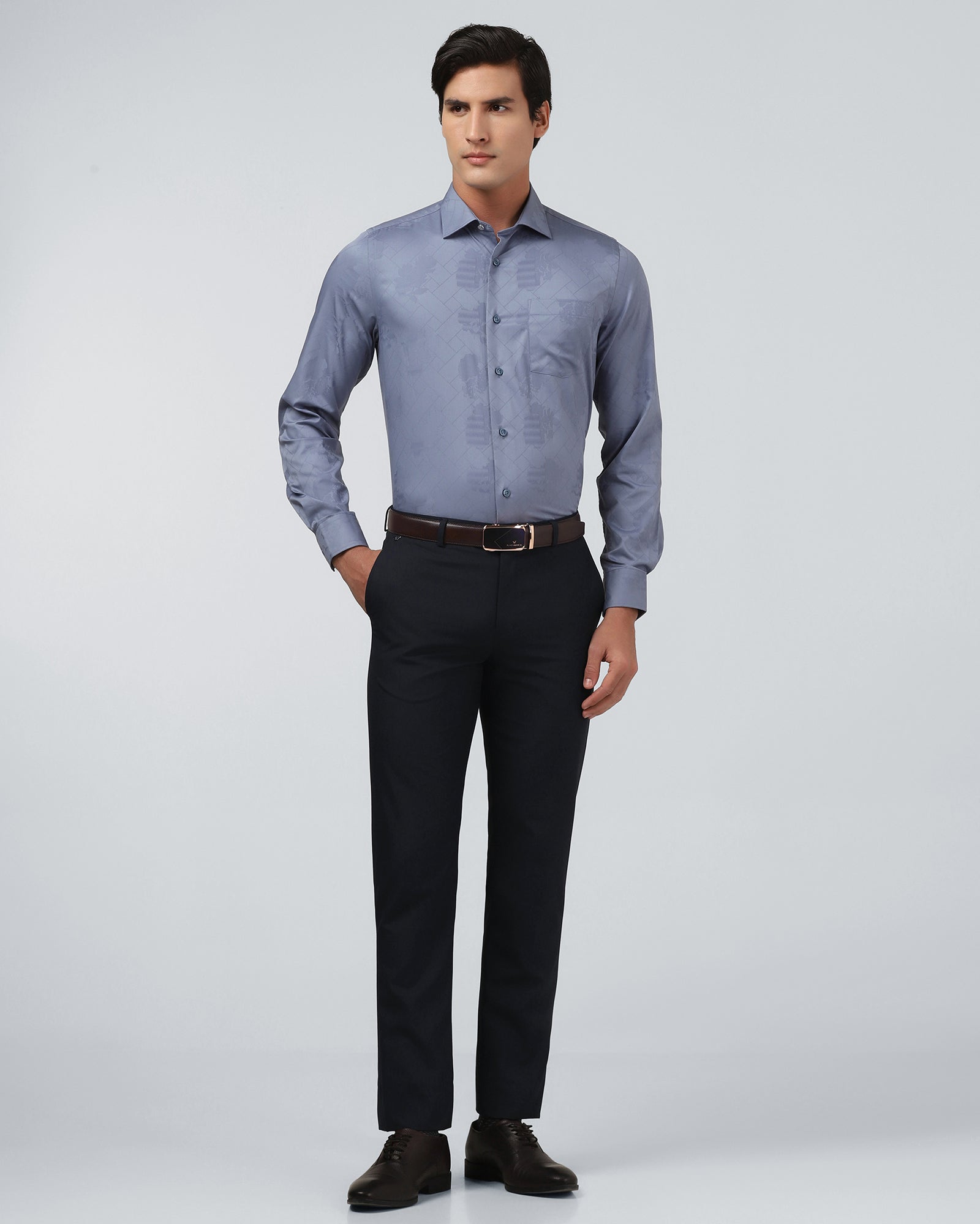 Navy Solid Trouser - Luis