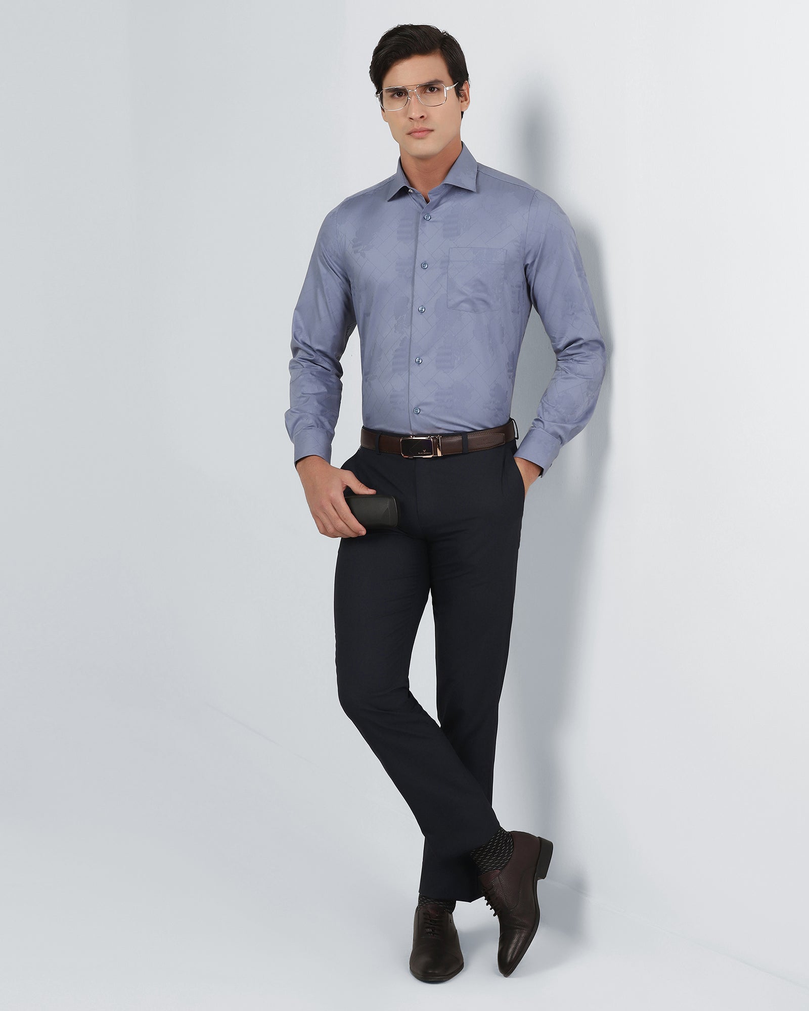 Navy Solid Trouser - Luis