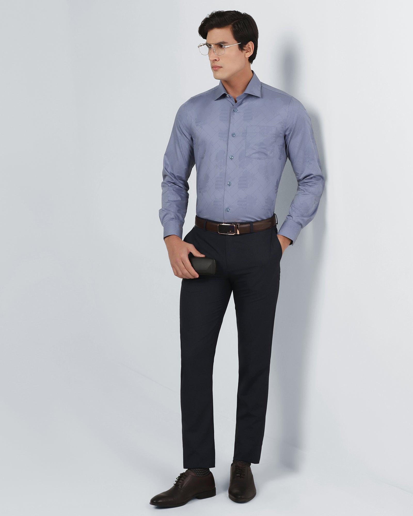 Navy Solid Trouser - Luis