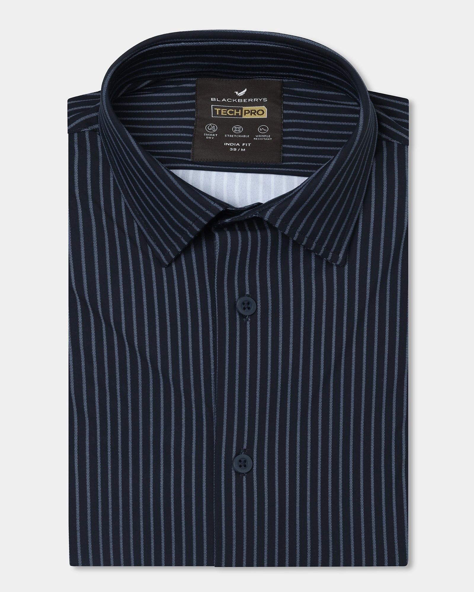Navy Half Sleeve TechPro Stripe Shirt - Inertia