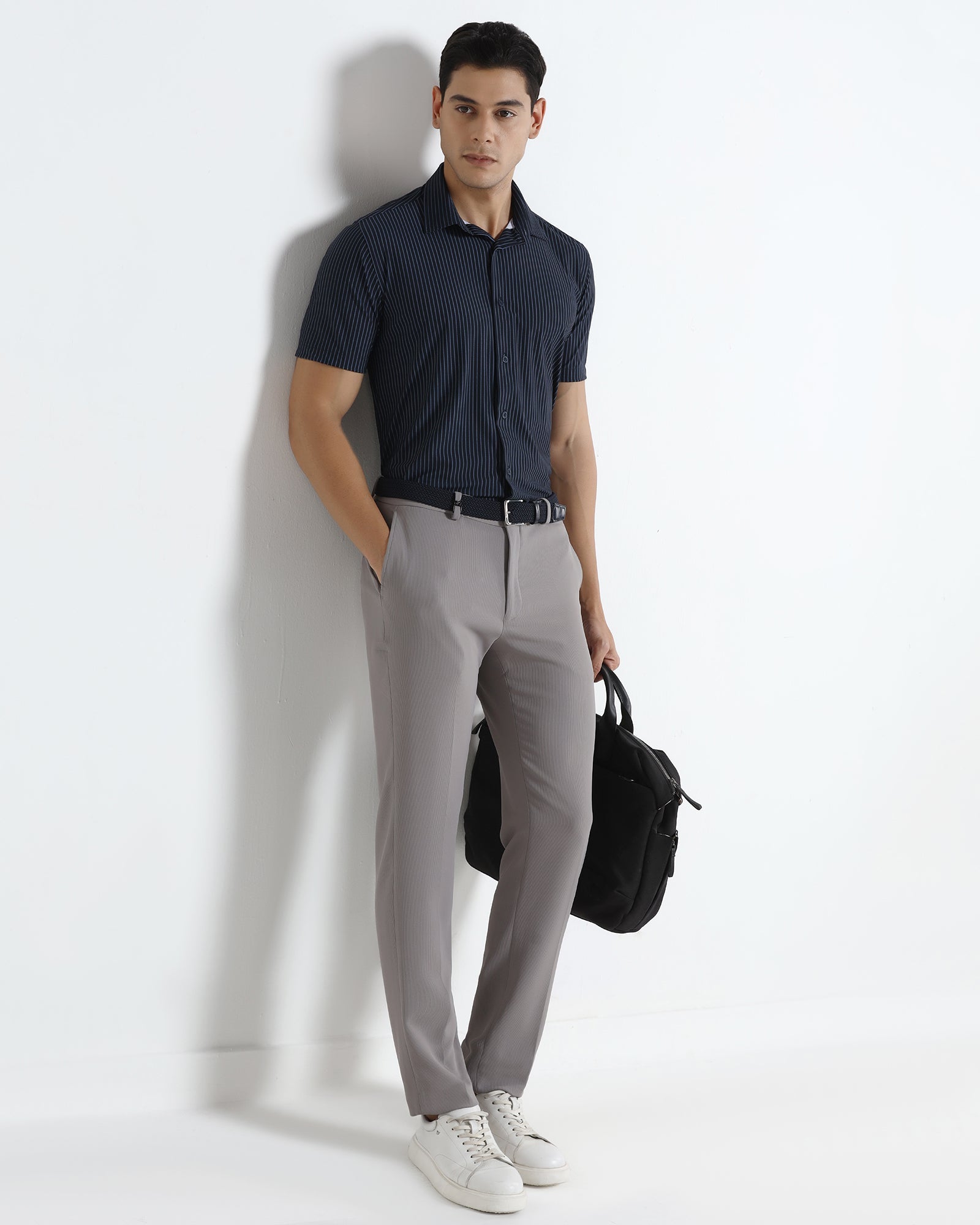 Navy Half Sleeve TechPro Stripe Shirt - Inertia